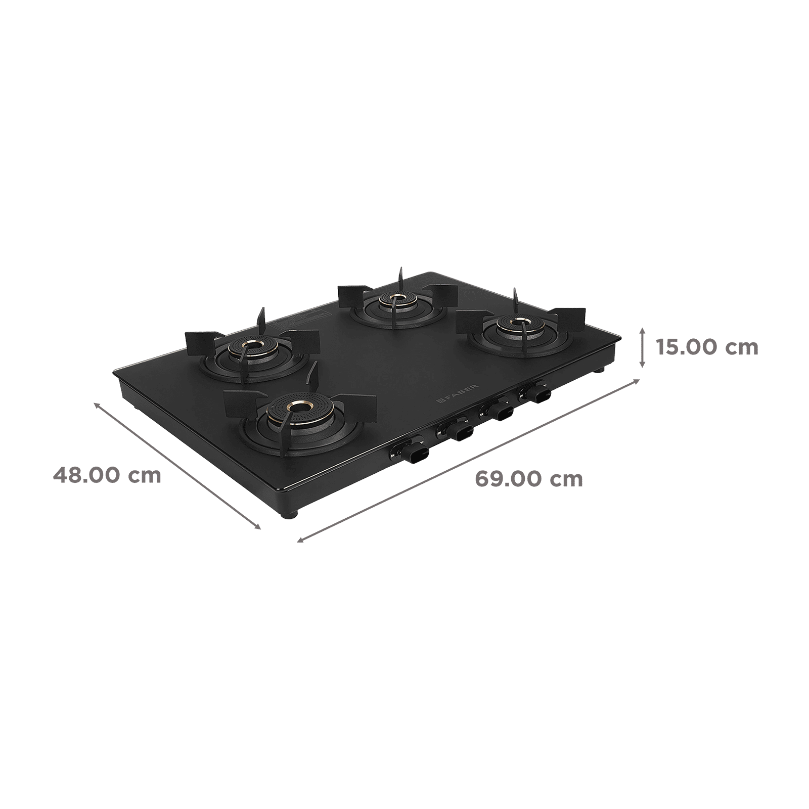 FABER NEBULA Glass Top 4 Burner Manual Gas Stove (Matt Finish, Black) FABER NEBULA Glass Top 4 Burner Manual Gas Stove (Matt Finish, Black)_2