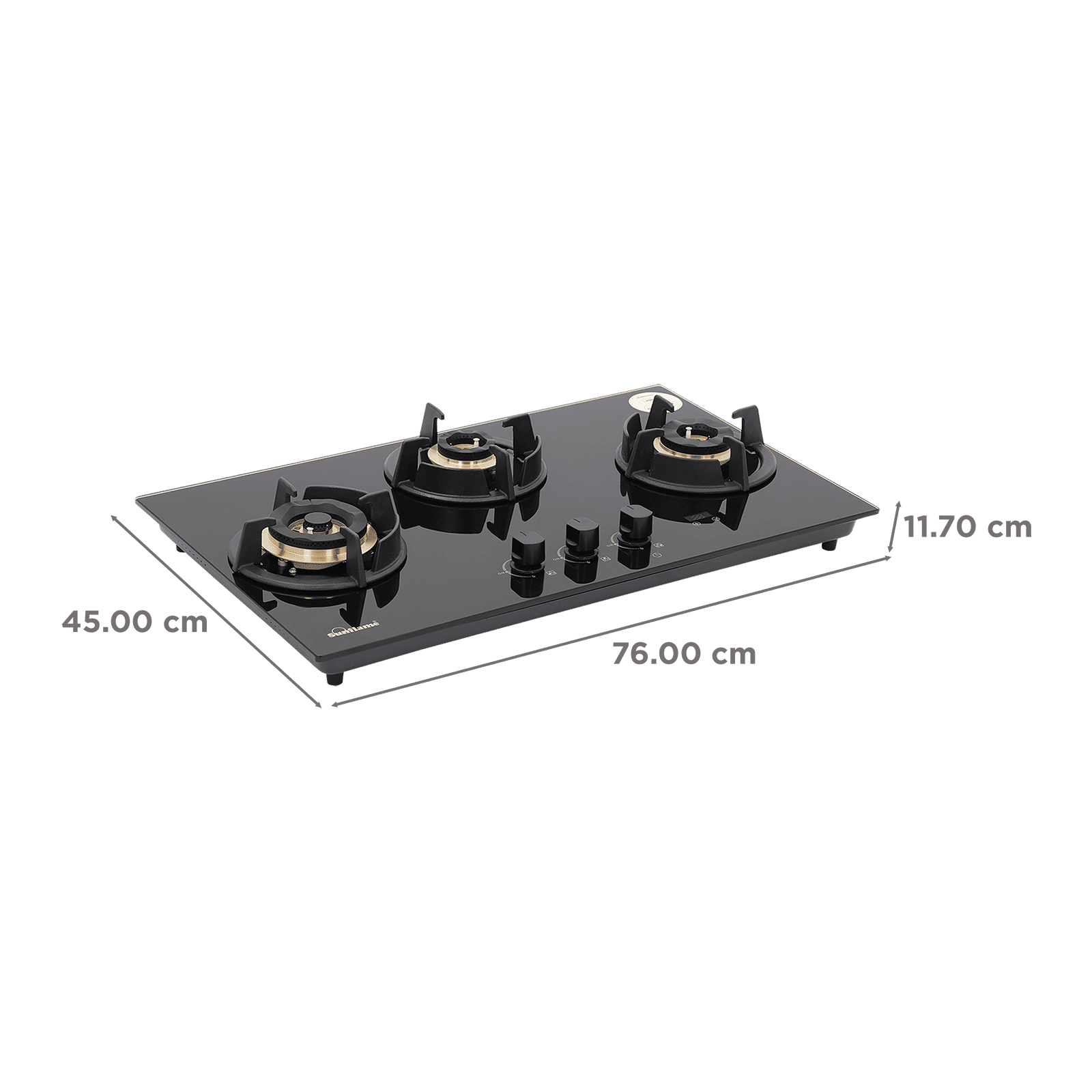 Sunflame SHA 376 UBR Toughened Glass Top 3 Burner Automatic Hob (Flame Failure Device, Black) Sunflame SHA 376 UBR Toughened Glass Top 3 Burner Automatic Hob (Flame Failure Device, Black)_2