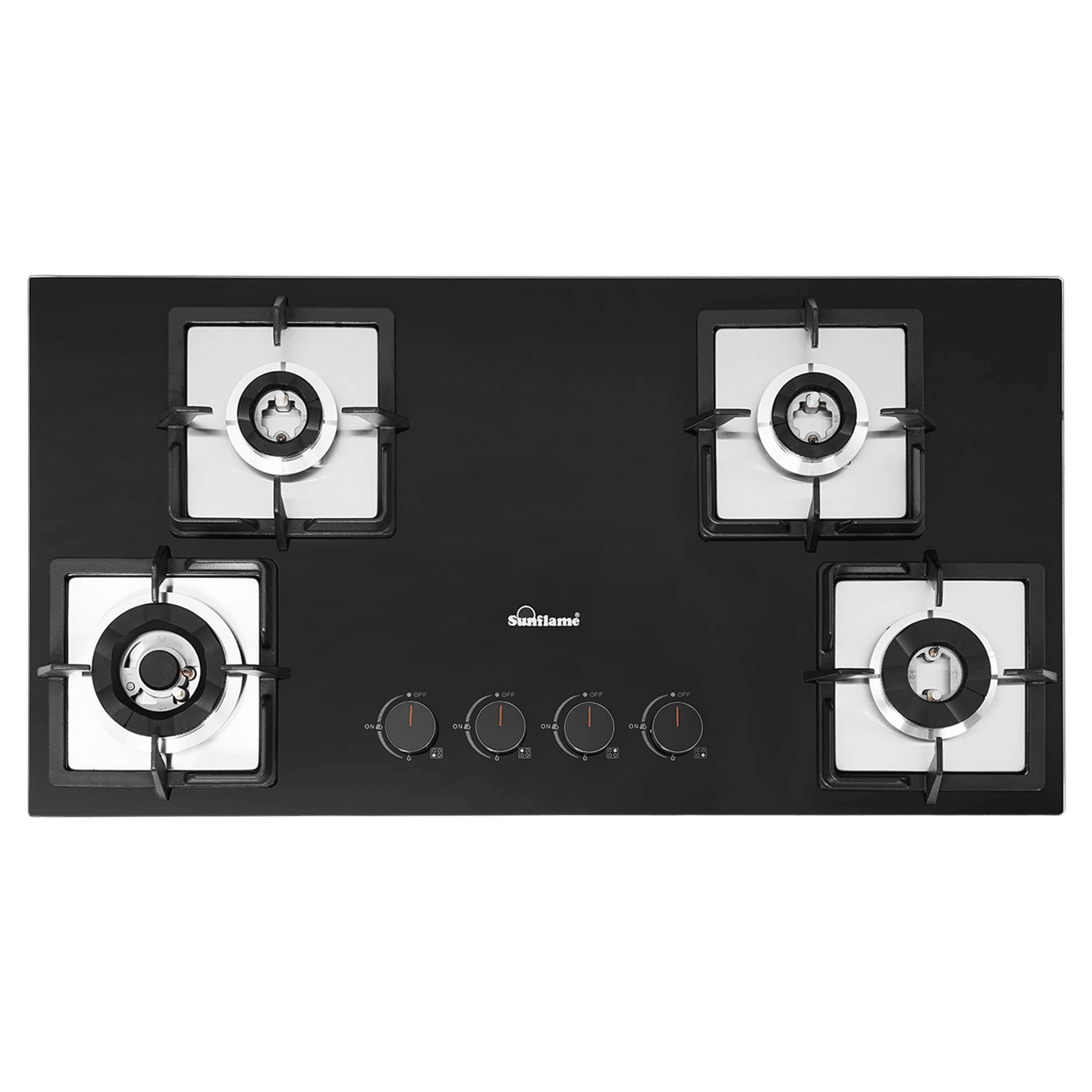 Sunflame SHA 486 PHS Toughened Glass Top 4 Burner Automatic Hob (Flame Failure Device, Black) Sunflame SHA 486 PHS Toughened Glass Top 4 Burner Automatic Hob (Flame Failure Device, Black)_1
