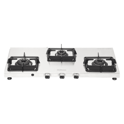 Sunflame SSS 3B AI 3 Burner Automatic Gas Stove (ISI Certified, Silver)