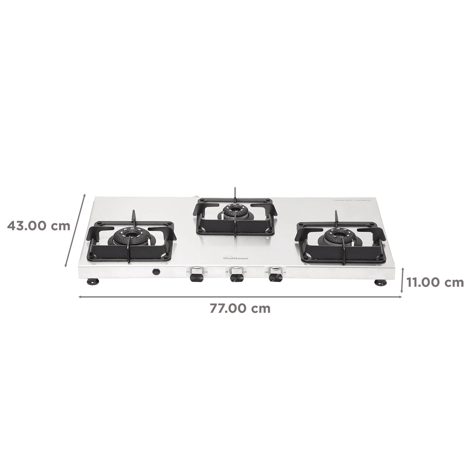 Sunflame SSS 3B AI 3 Burner Automatic Gas Stove (ISI Certified, Silver) Sunflame SSS 3B AI 3 Burner Automatic Gas Stove (ISI Certified, Silver)_2