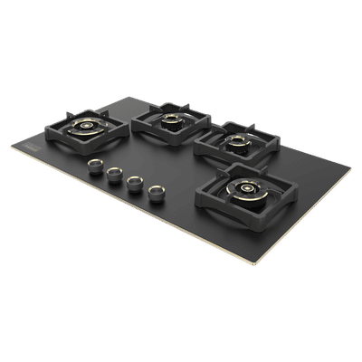 Sunflame Signature Toughened Glass Top 4 Burner Automatic Hob (86 cm Wide, Black)