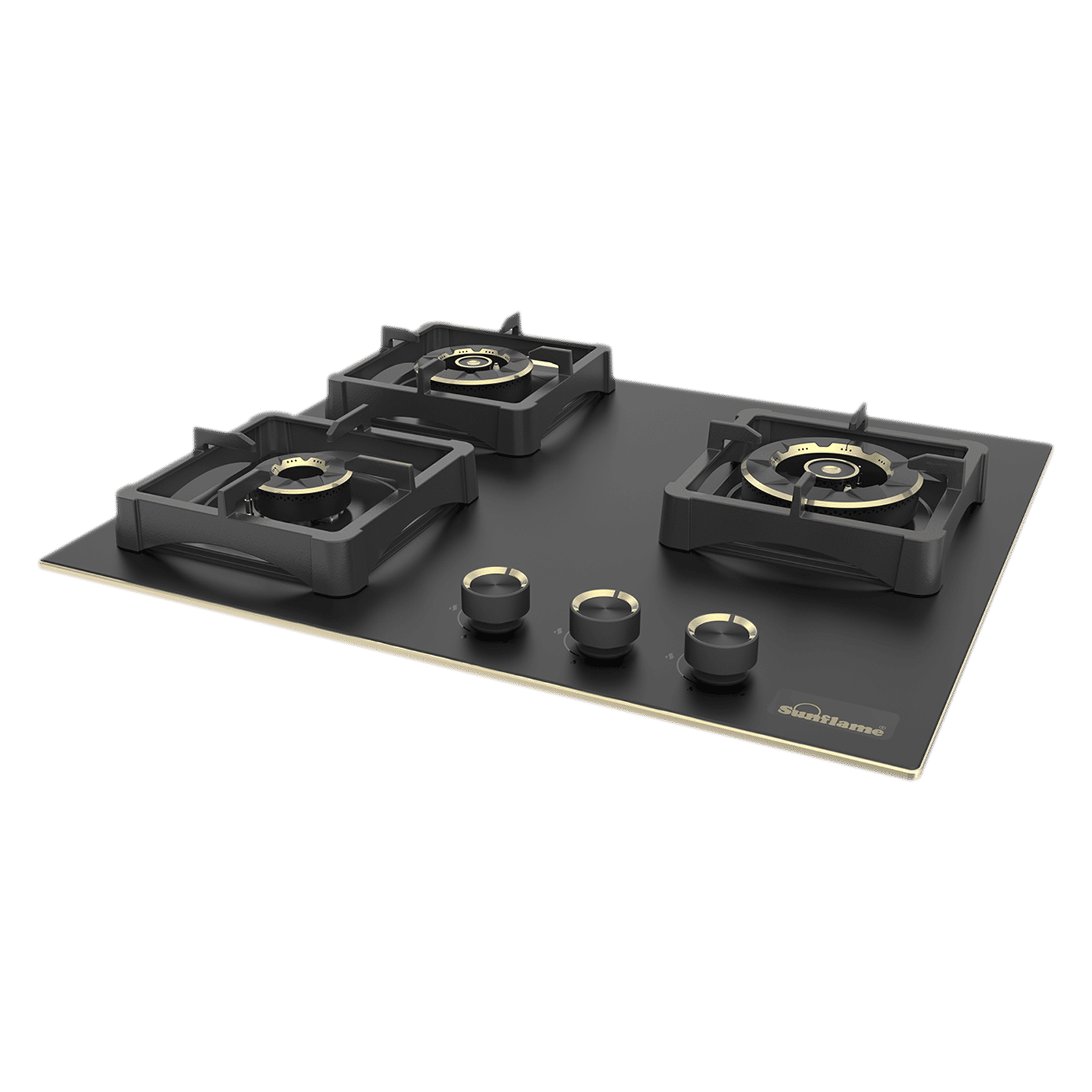 Sunflame SHA 360 SBS Toughened Glass Top 3 Burner Automatic Hob (Flame Failure Device, Black) Sunflame SHA 360 SBS Toughened Glass Top 3 Burner Automatic Hob (Flame Failure Device, Black)_1