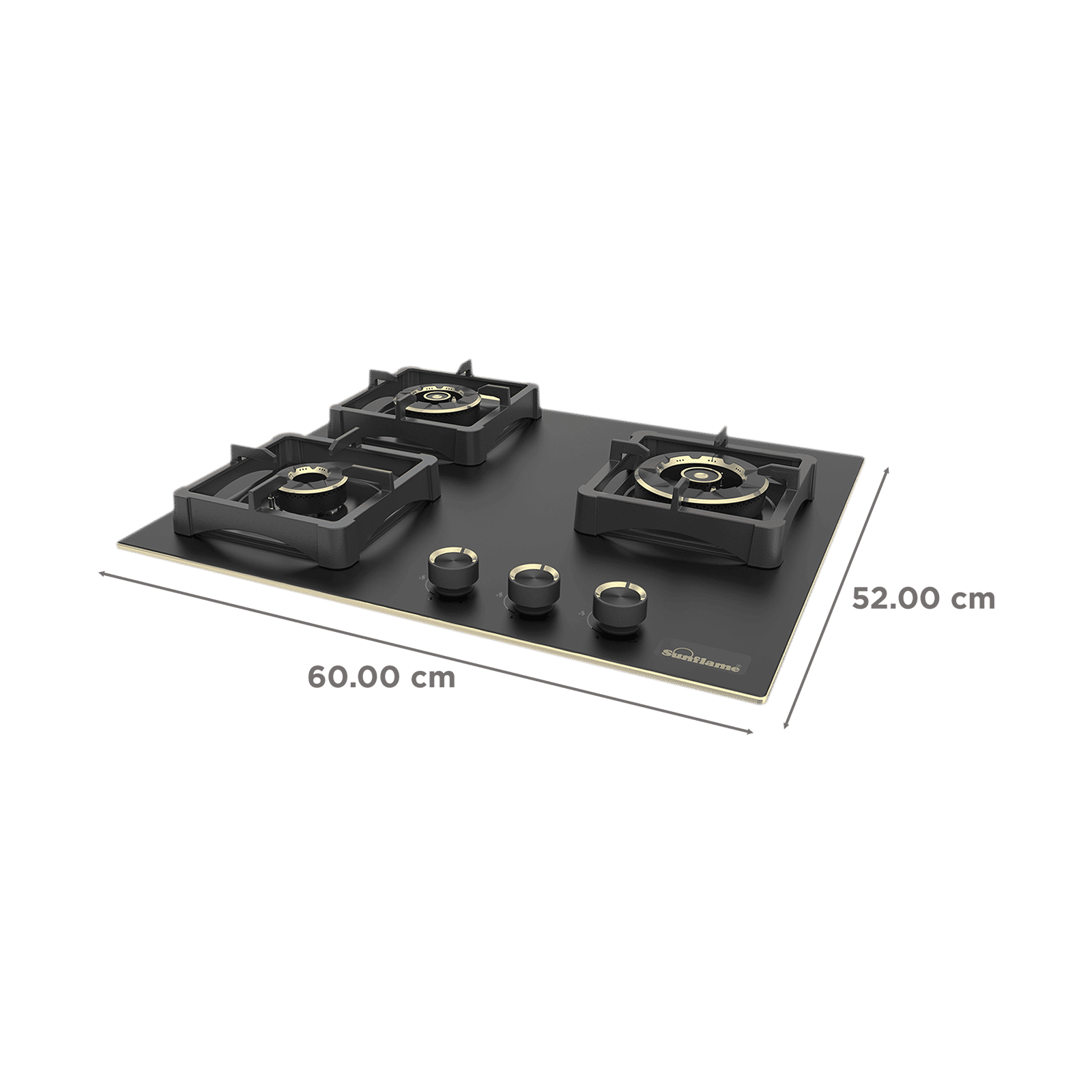 Sunflame SHA 360 SBS Toughened Glass Top 3 Burner Automatic Hob (Flame Failure Device, Black) Sunflame SHA 360 SBS Toughened Glass Top 3 Burner Automatic Hob (Flame Failure Device, Black)_2