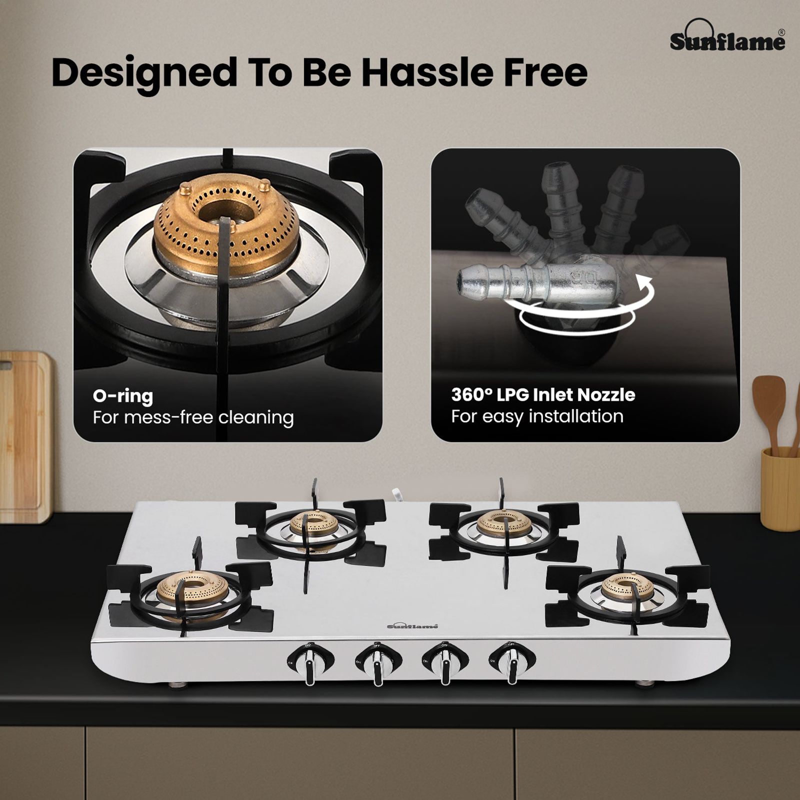 Sunflame HERCULES 4 Burner Manual Gas Stove (ISI Certified, Stainless Steel)_13
