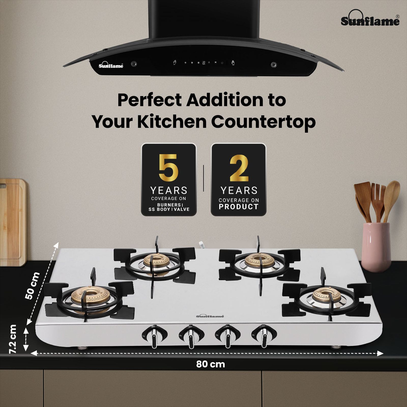 Sunflame HERCULES 4 Burner Manual Gas Stove (ISI Certified, Stainless Steel)_15