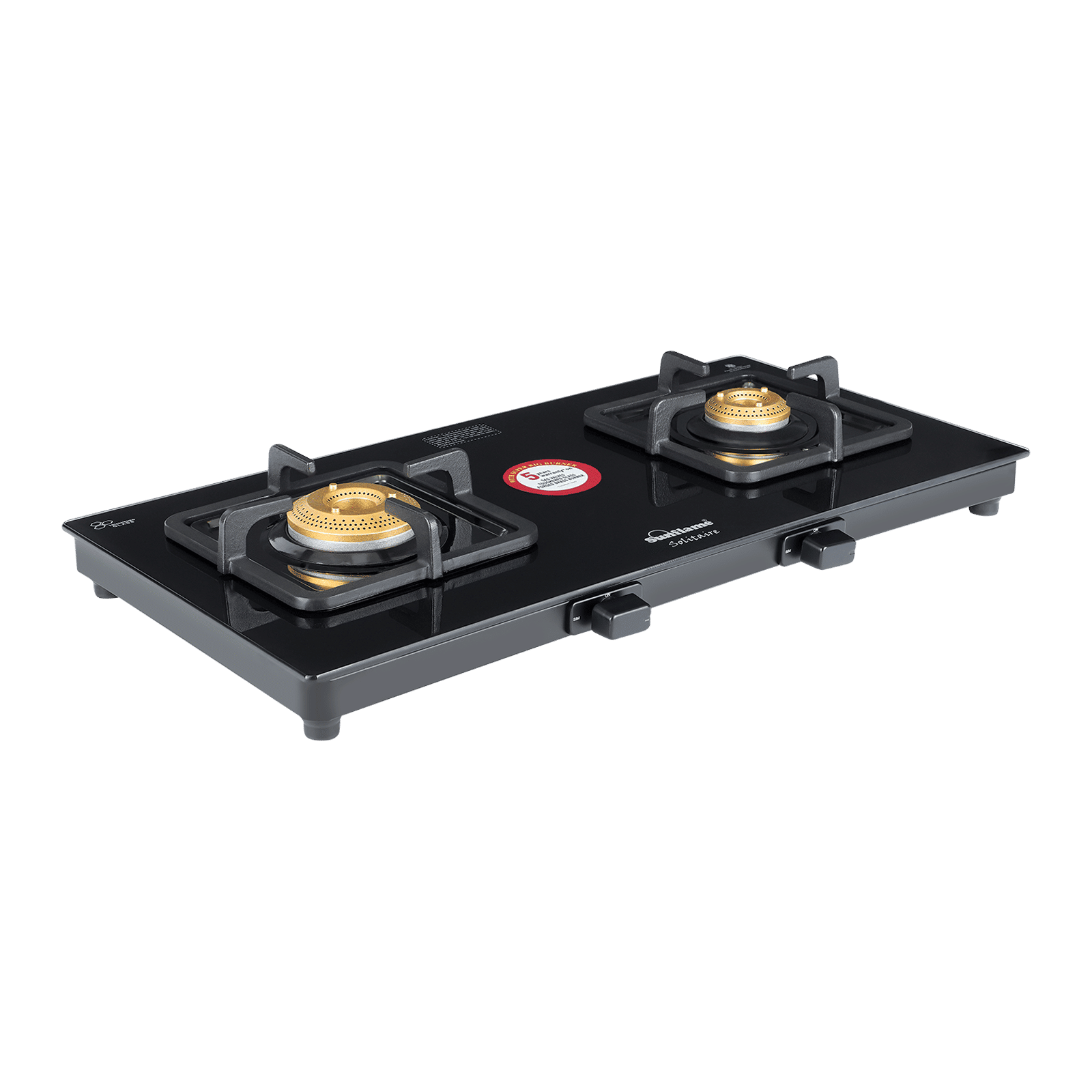 Sunflame SOLITAIRE Toughened Glass Top 2 Burner Manual Gas Stove (ISI Certified, Black)_5