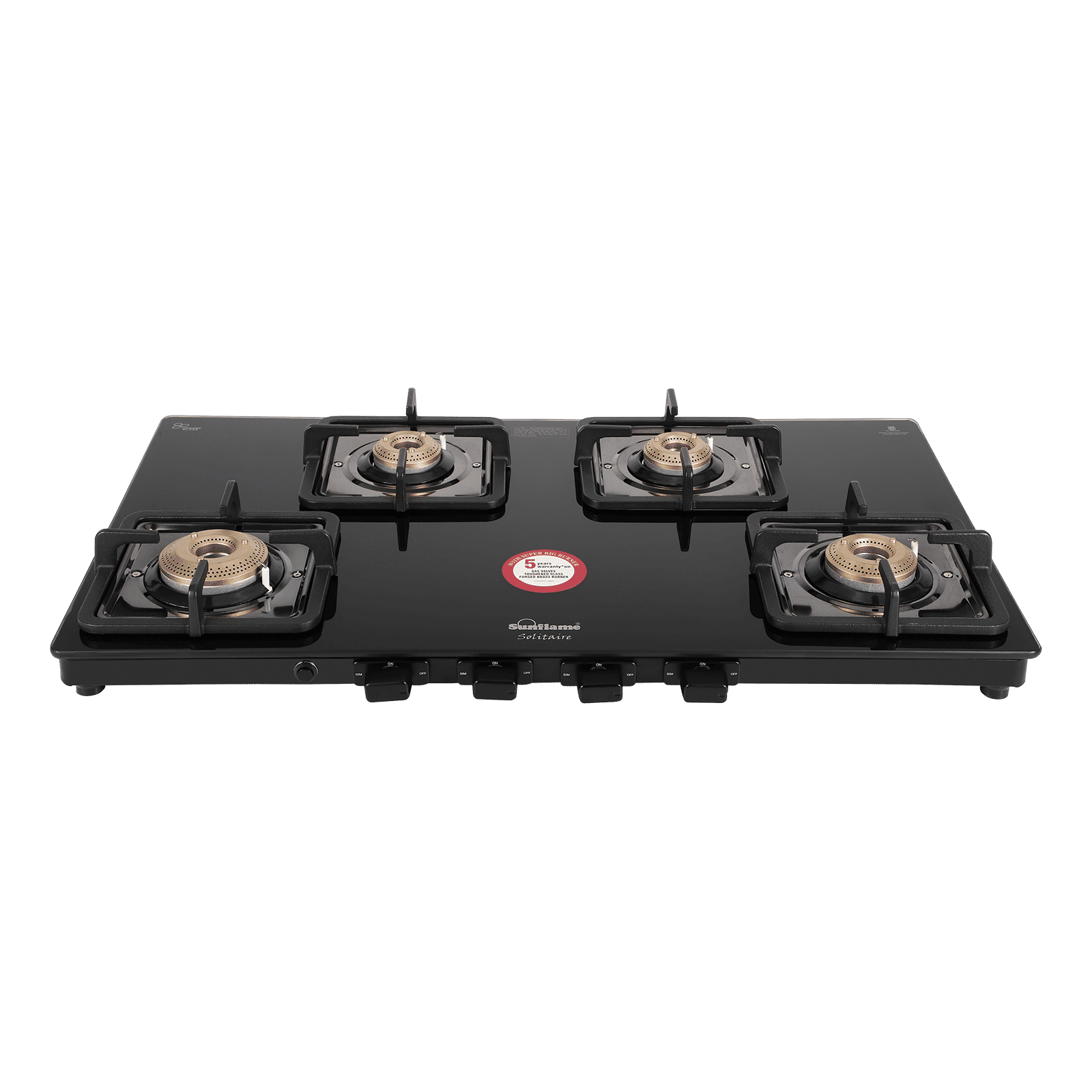 Sunflame SOLITAIRE Toughened Glass Top 4 Burner Automatic Gas Stove (ISI Certified, Black)_7