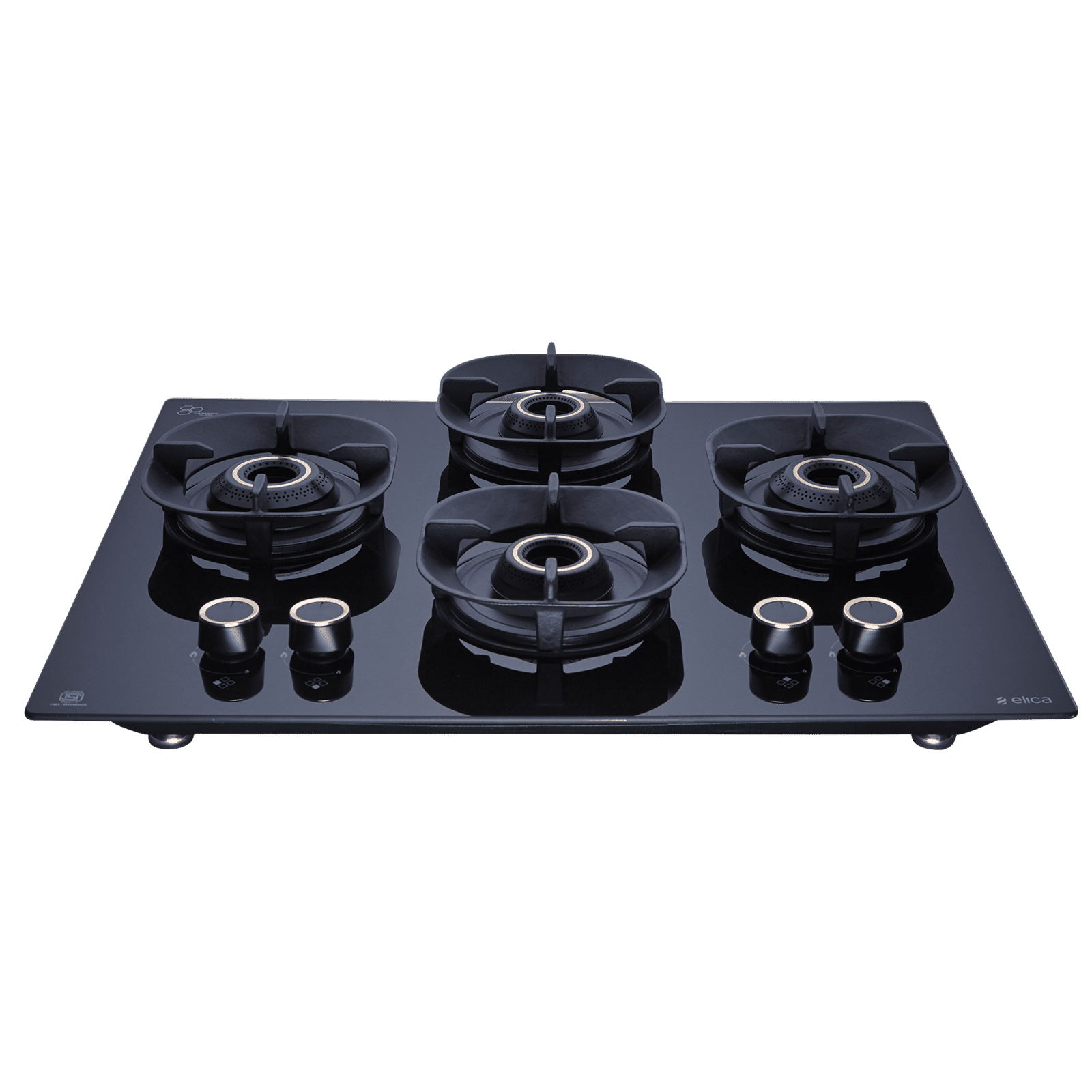 elica CROWN FLEXI 460 LOTUS IND HD BRASS Toughened Glass Top 4 Burner Automatic Hob (Multi Flame Burners, Black Glass) elica CROWN FLEXI 460 LOTUS IND HD BRASS Toughened Glass Top 4 Burner Automatic Hob (Multi Flame Burners, Black Glass)_1