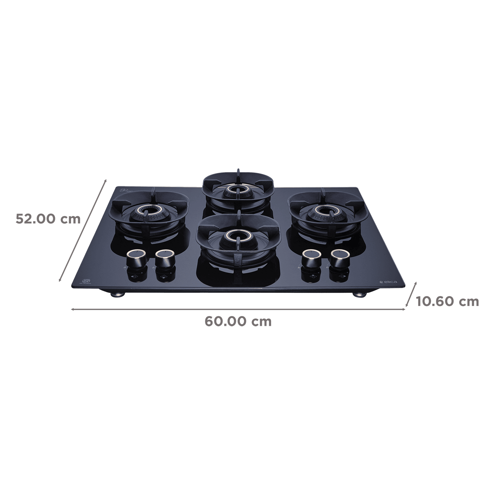 elica CROWN FLEXI 460 LOTUS IND HD BRASS Toughened Glass Top 4 Burner Automatic Hob (Multi Flame Burners, Black Glass) elica CROWN FLEXI 460 LOTUS IND HD BRASS Toughened Glass Top 4 Burner Automatic Hob (Multi Flame Burners, Black Glass)_2