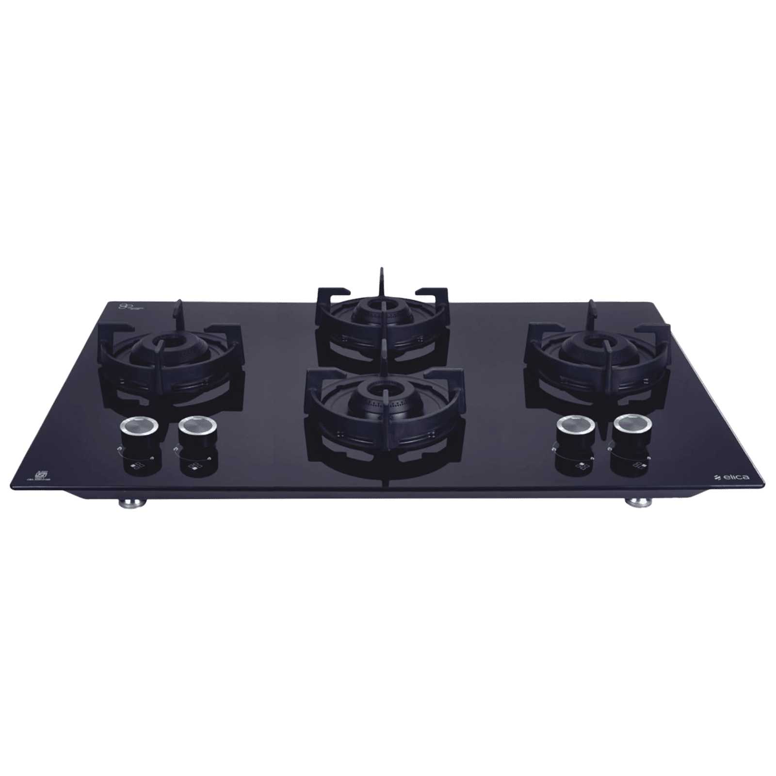 elica CROWN FLEXI 491 LOTUS IND HD BRASS 4 Burner Automatic Hob (Black)_1