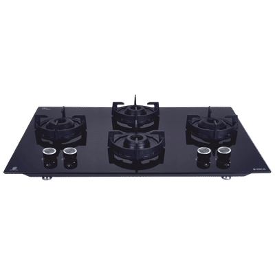 elica CROWN FLEXI 491 LOTUS IND HD BRASS 4 Burner Automatic Hob (Black)