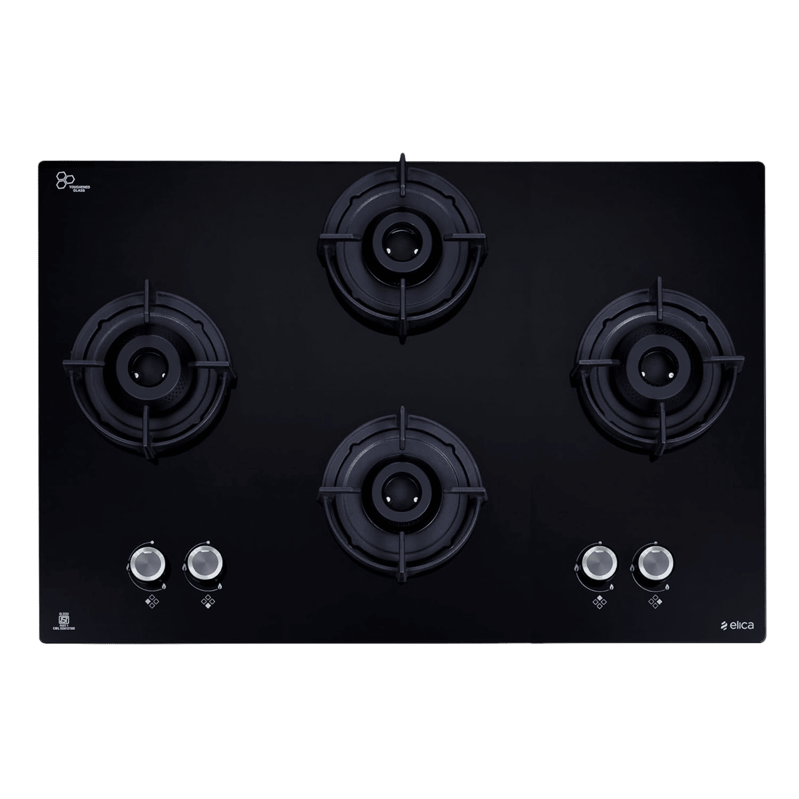elica CROWN FLEXI 491 LOTUS IND HD BRASS 4 Burner Automatic Hob (Black)_6