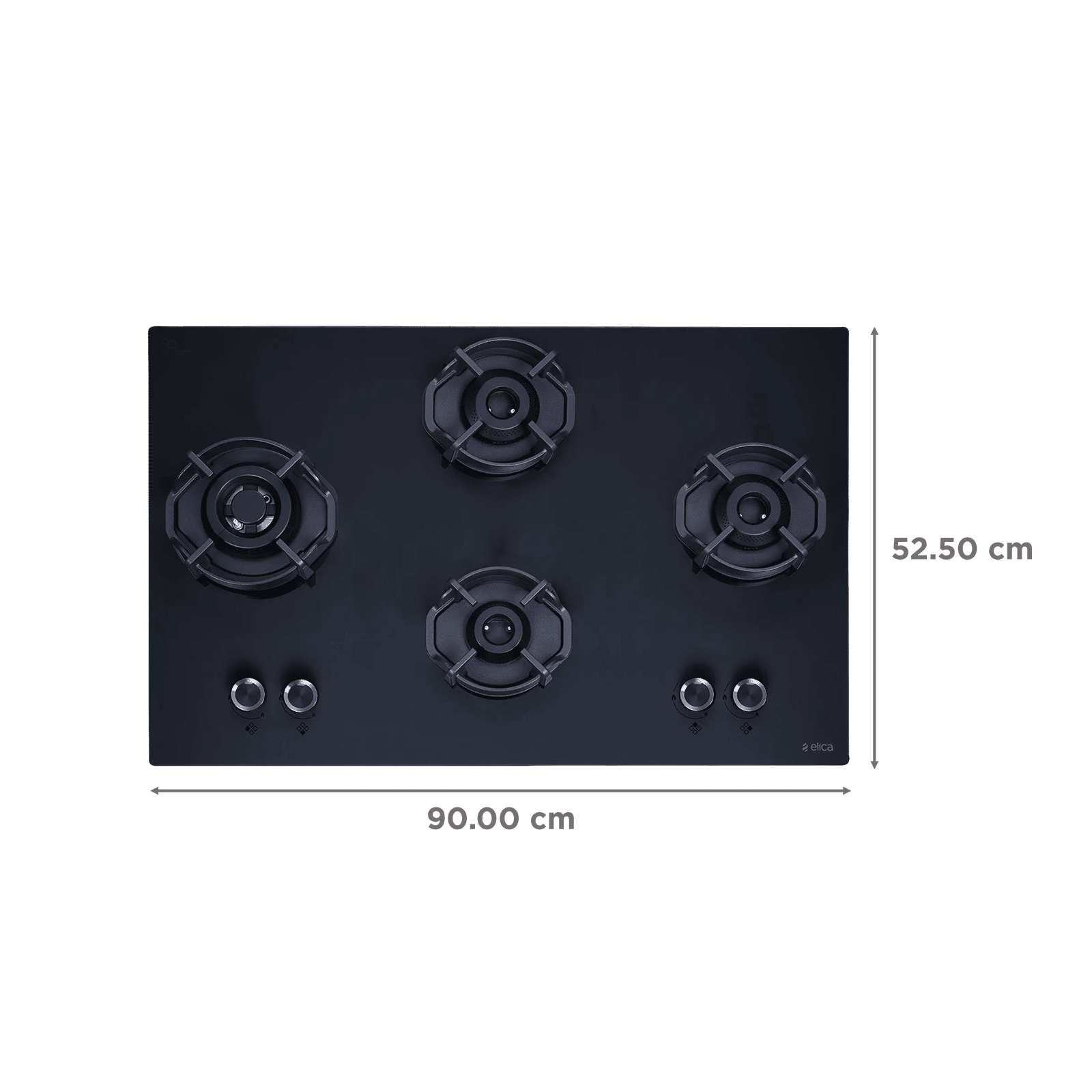 Elica MATT FLEXI HEXA LOTUS IND HD BRASS SERIES Toughened Glass Top 4 Burner Automatic Hob (Multi-Flame Burners, Black)_2