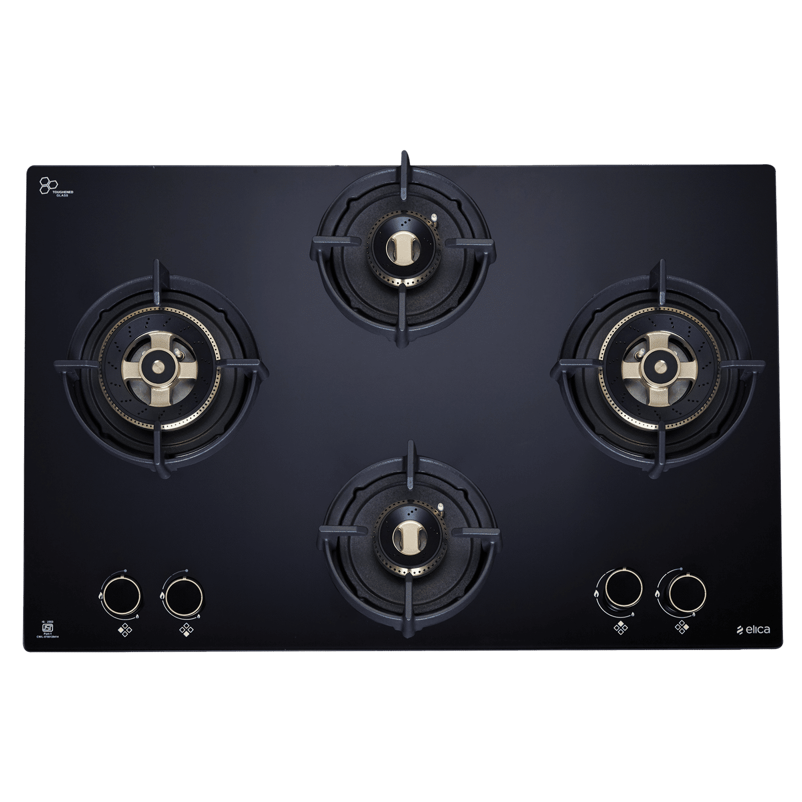 elica FLEXI DFS HE FB 4B 70 DX Toughened Glass Top 4 Burner Automatic Hob (Direct Multi Flame Burners, Black Glass) elica FLEXI DFS HE FB 4B 70 DX Toughened Glass Top 4 Burner Automatic Hob (Direct Multi Flame Burners, Black Glass)_1