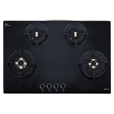 elica FLEXI DFS FB MFC 4B 75 Glass Top 4 Burners Automatic Hob (Flame Failure Device, Black Glass)