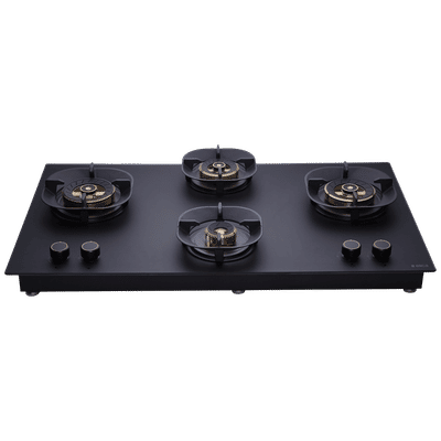 elica MATT FLEXI CROWN DFS HE FB MFC 4B 91 Toughened Glass Top 4 Burner Automatic Hob (Direct Multi Flame Burners, Matt Glass)