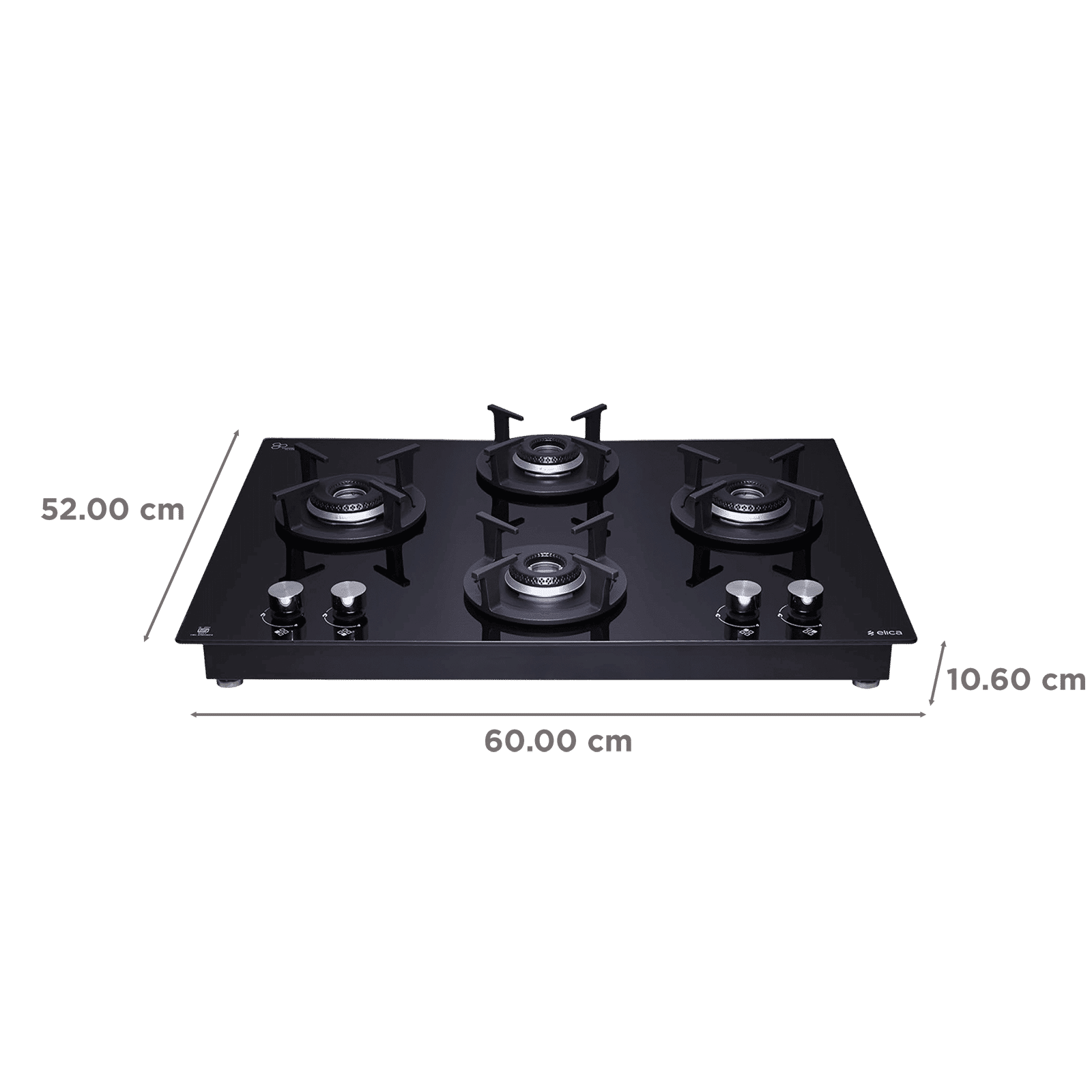 elica FLEXI HCT 460 DX LOTUS BK 4 Burner Automatic Hob (Round Cast Iron Pan Support, Black) elica FLEXI HCT 460 DX LOTUS BK 4 Burner Automatic Hob (Round Cast Iron Pan Support, Black)_2
