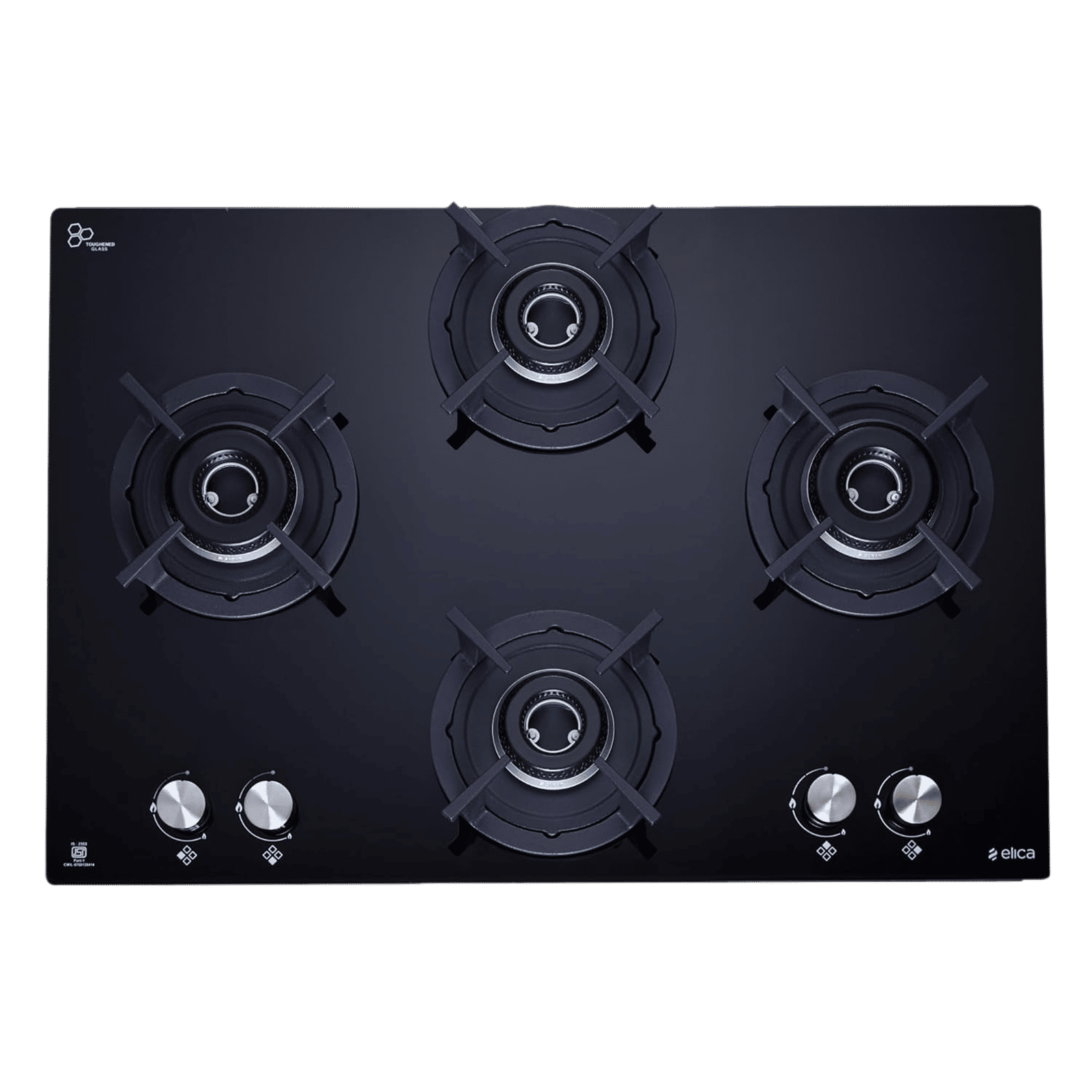 elica FLEXI HCT 460 DX LOTUS BK 4 Burner Automatic Hob (Round Cast Iron Pan Support, Black) elica FLEXI HCT 460 DX LOTUS BK 4 Burner Automatic Hob (Round Cast Iron Pan Support, Black)_5
