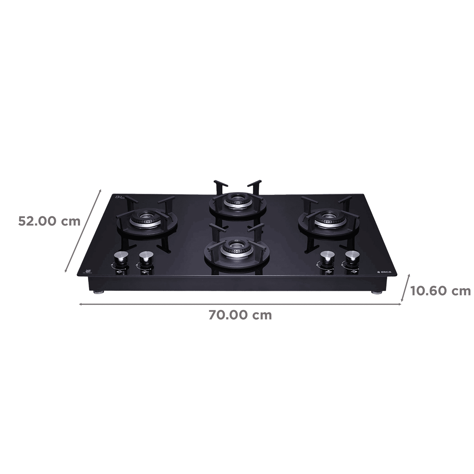 elica FLEXI HCT 470 DX LOTUS BK 4 Burner Automatic Hob (Round Cast Iron Pan Support, Black) elica FLEXI HCT 470 DX LOTUS BK 4 Burner Automatic Hob (Round Cast Iron Pan Support, Black)_2