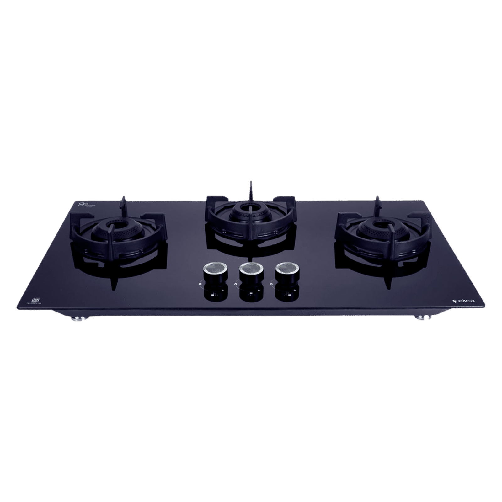 elica FLEXI 375 LOTUS IND HD BRASS Toughened Glass Top 3 Burner Automatic Hob (Cast Iron Pan Support with Heat Guard, Black) elica FLEXI 375 LOTUS IND HD BRASS Toughened Glass Top 3 Burner Automatic Hob (Cast Iron Pan Support with Heat Guard, Black)_1