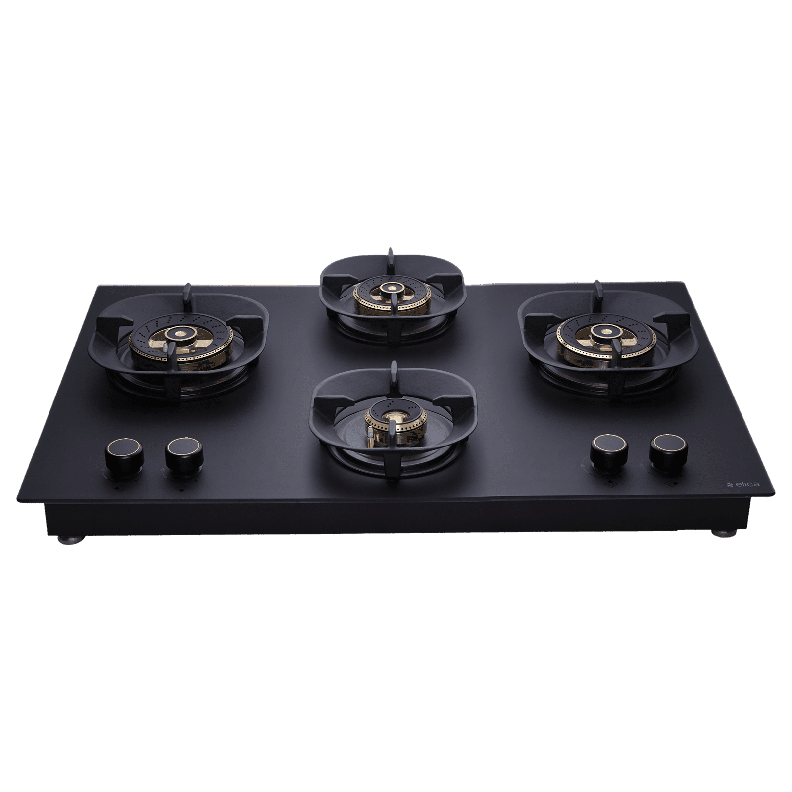 elica MATT CROWN DFS HE FB MFC 4B 70 Toughened Glass Top 4 Burner Automatic Hob (Direct Multi Flame Burners, Matt Glass)_1