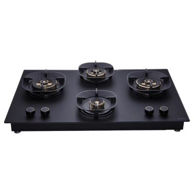 elica MATT FLEXI CROWN DFS HE FB MFC 4 Burner Automatic Hob (Cast Iron Pan Support, Matt Glass)