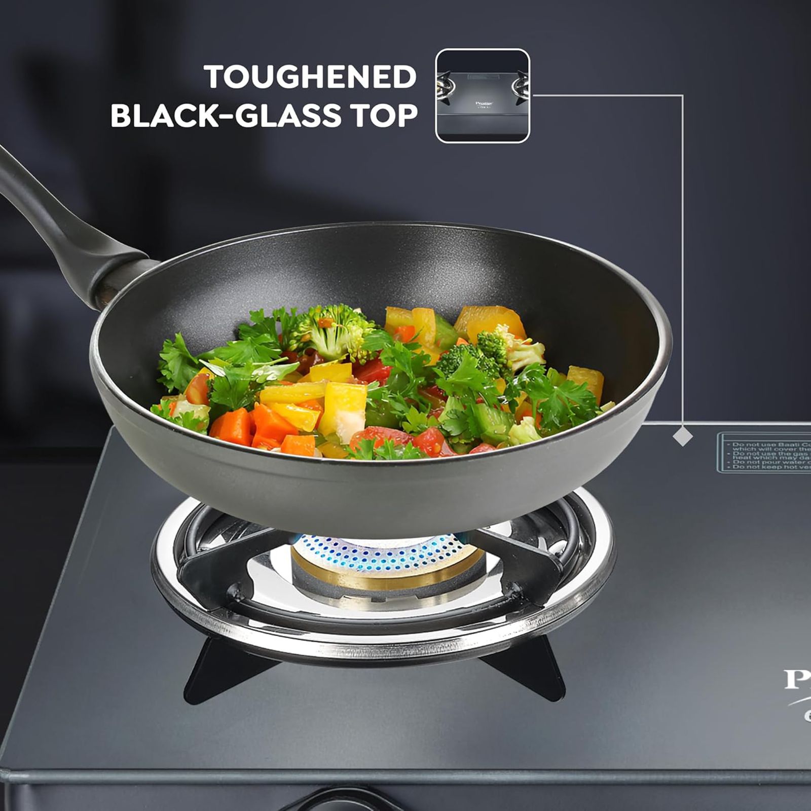 Prestige Efficia Toughened Glass Top 2 Burner Manual Gas Stove (ISI Certified, Black)_7