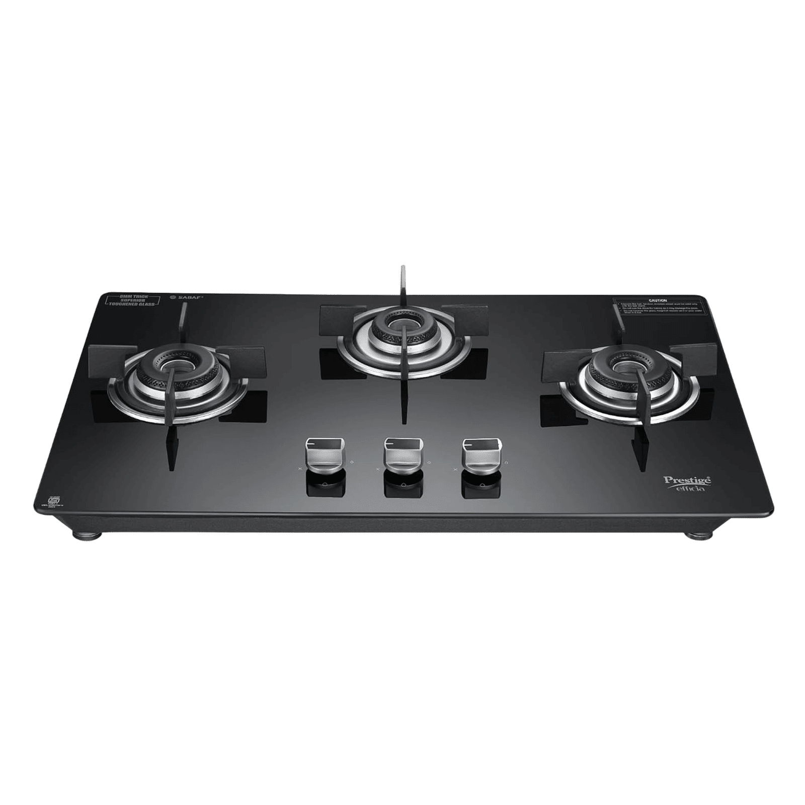 Prestige Efficia 03 AI Toughened Glass Top 3 Burner Automatic Hob (Dual Function & Convertible Design, Black)_1