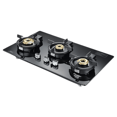 Prestige Svachh Efficia-03 AI Toughened Glass Top 3 Burner Automatic Hob (One-Touch Advanced Auto Ignition, Black)