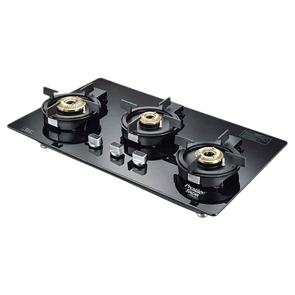Prestige Svachh Efficia-03 AI Toughened Glass Top 3 Burner Automatic Hob (One-Touch Advanced Auto Ignition, Black) Prestige Svachh Efficia-03 AI Toughened Glass Top 3 Burner Automatic Hob (One-Touch Advanced Auto Ignition, Black)_1
