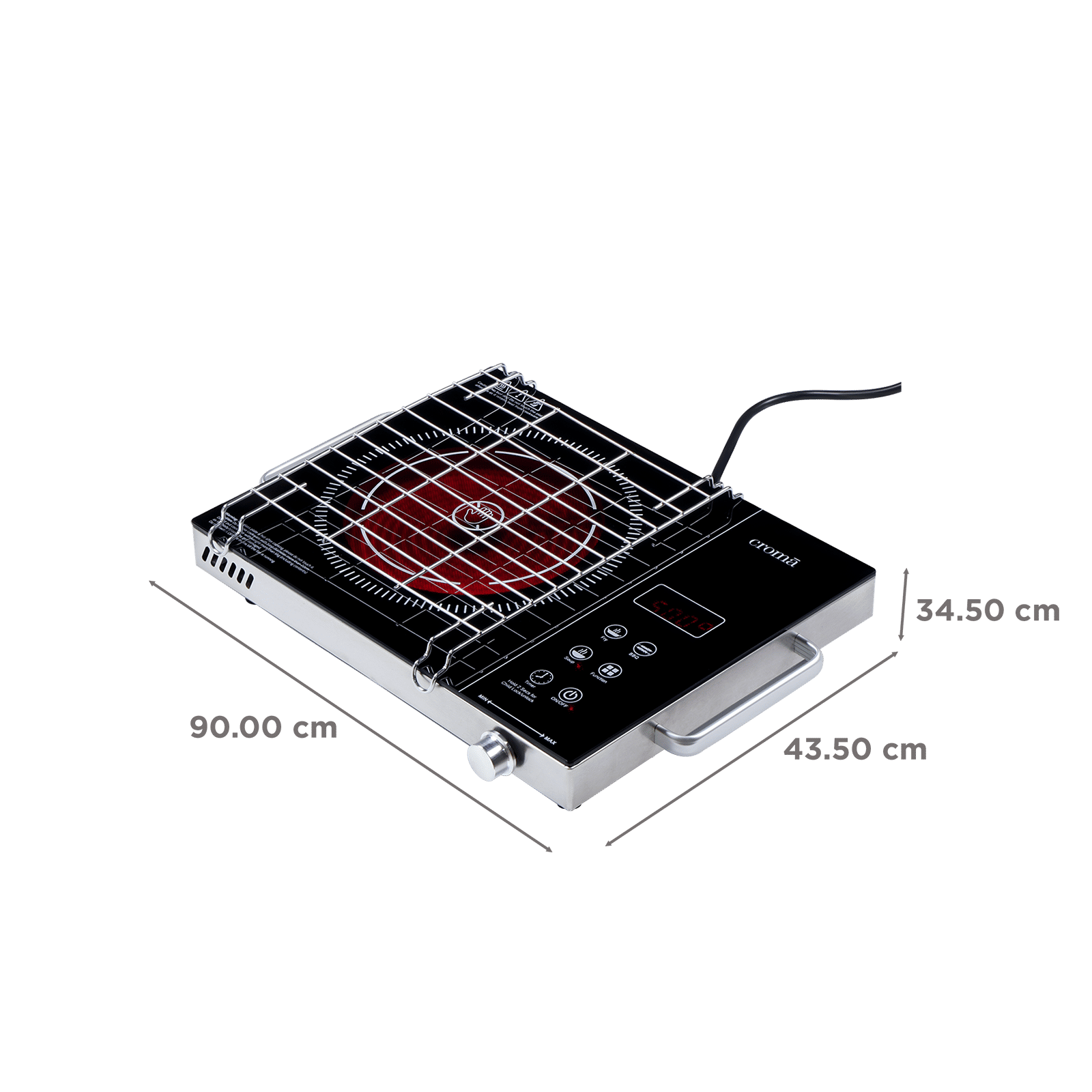 Croma Infrared 2200W Induction Cooktop with 3 Preset Menus_2