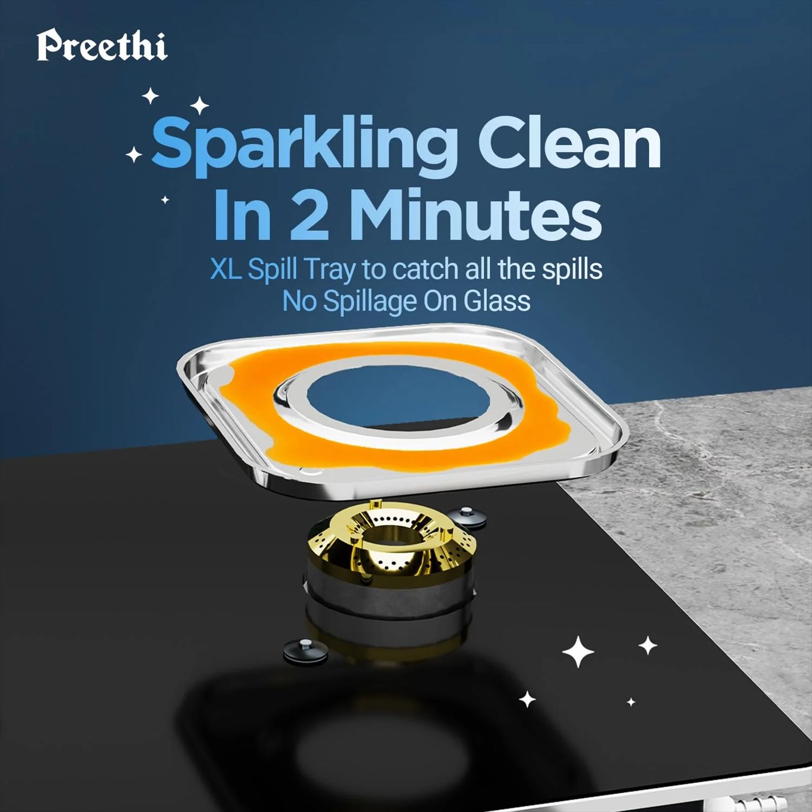Preethi Silverin Toughened Glass Top 2 Burner Manual Gas Stove (Screwless Design, Black) Preethi Silverin Toughened Glass Top 2 Burner Manual Gas Stove (Screwless Design, Black)_13