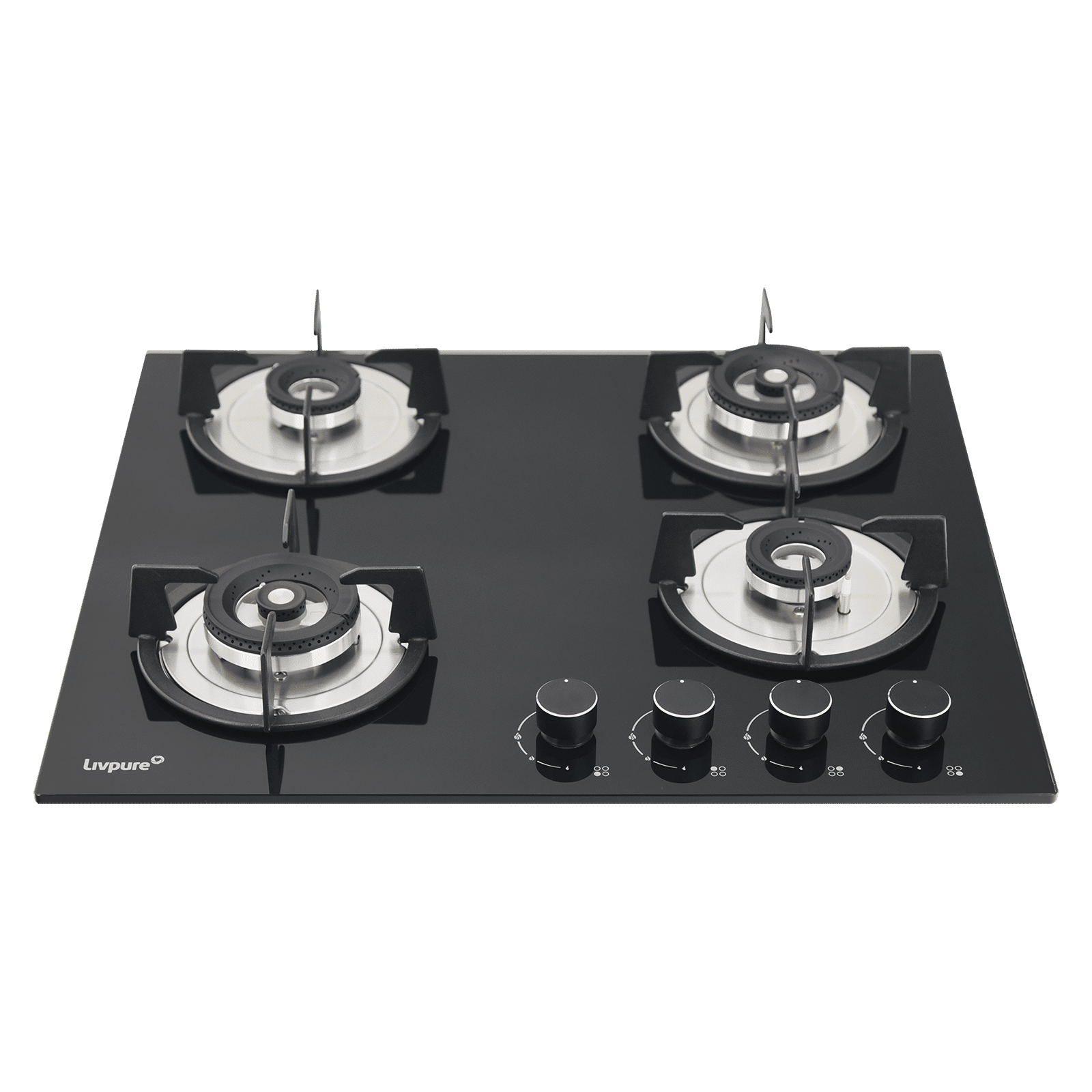 Livpure Ignis Toughened Glass Top 4 Burner Automatic Gas Hob (Ergonomic Knobs, Black) Livpure Ignis Toughened Glass Top 4 Burner Automatic Gas Hob (Ergonomic Knobs, Black)_9