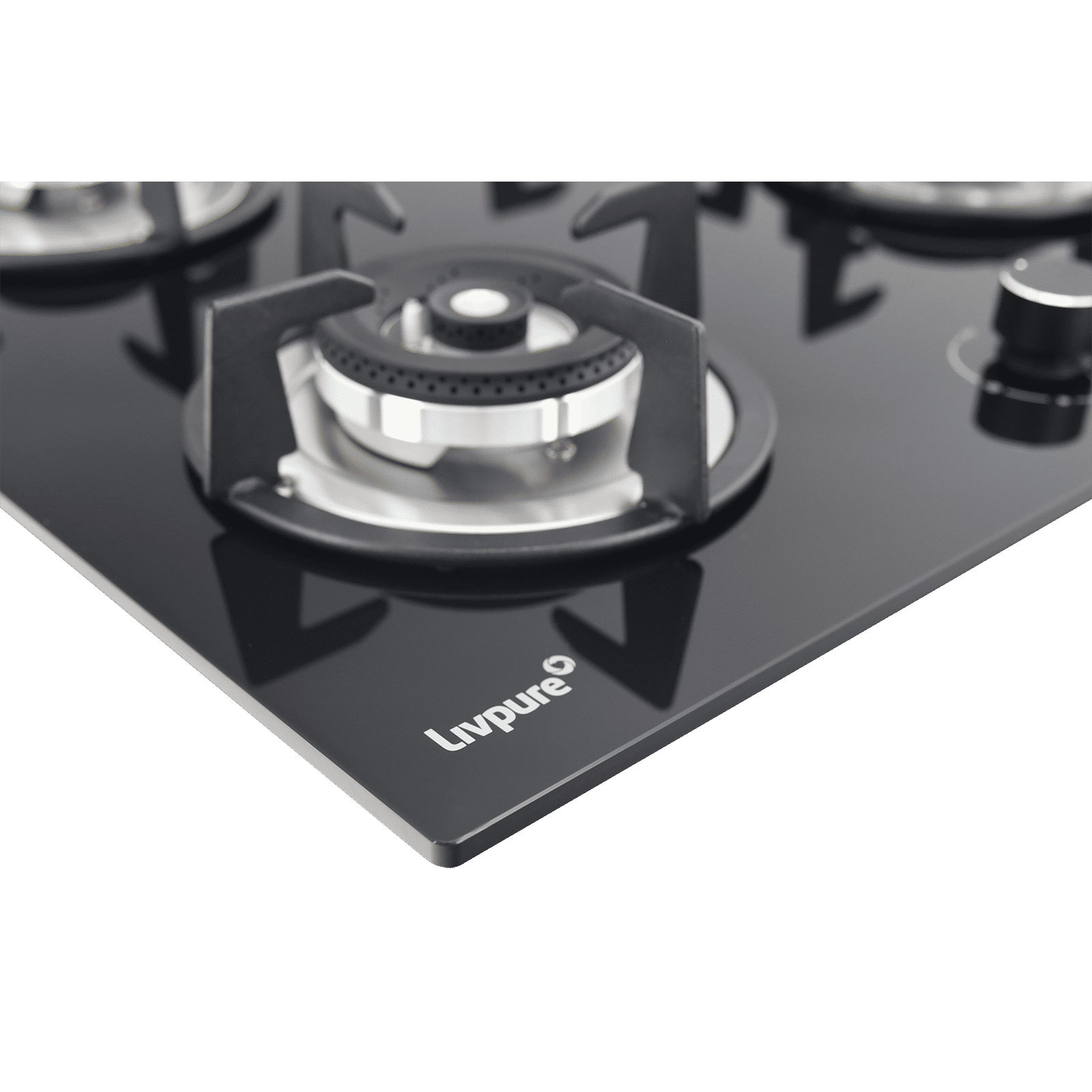 Livpure Ignis Toughened Glass Top 4 Burner Automatic Gas Hob (Ergonomic Knobs, Black) Livpure Ignis Toughened Glass Top 4 Burner Automatic Gas Hob (Ergonomic Knobs, Black)_12
