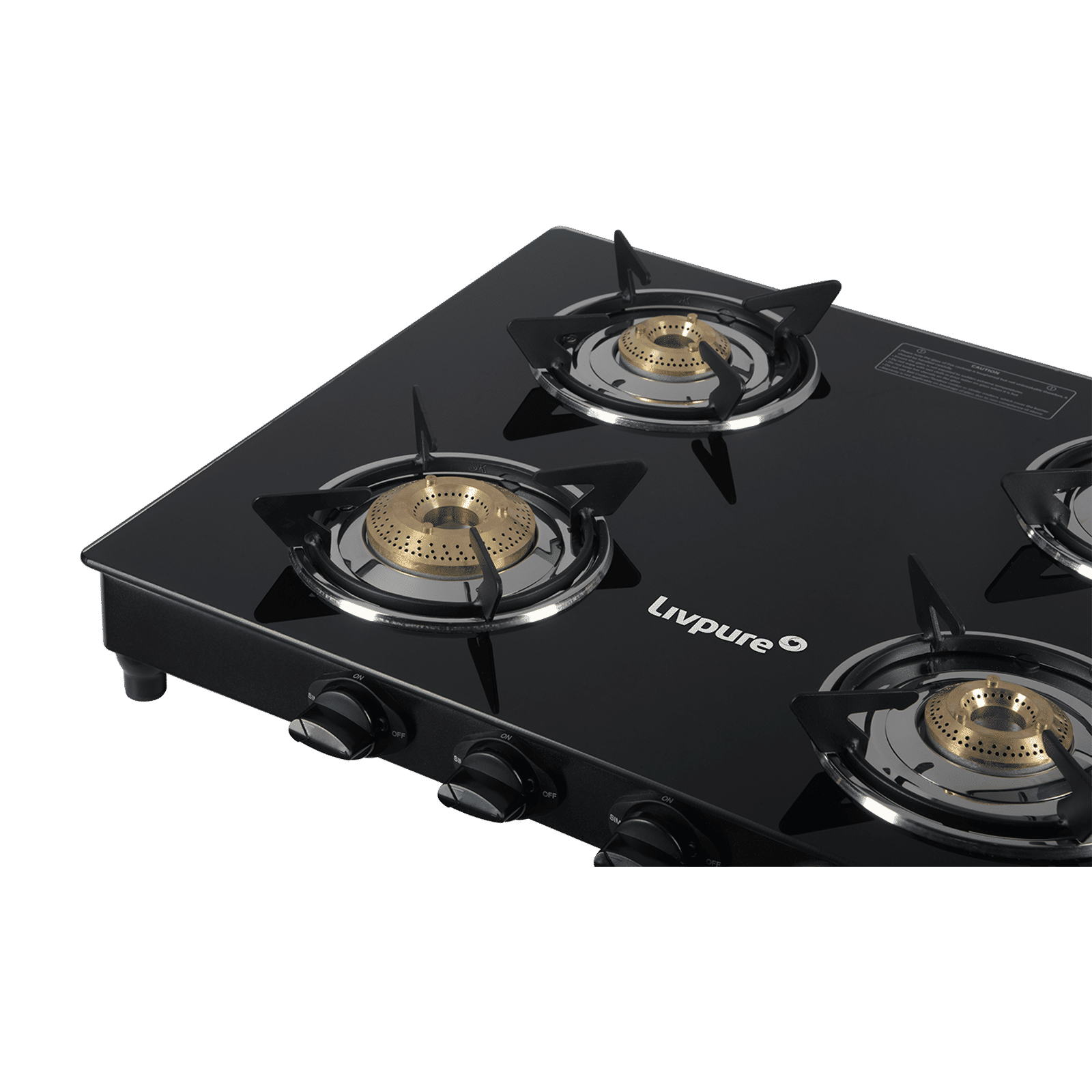 Livpure Nebula Toughened Glass Top 4 Burner Manual Gas Stove (Ergonomic Knobs, Black)_17