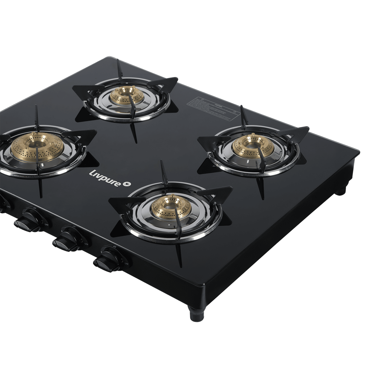Livpure Nebula Toughened Glass Top 4 Burner Manual Gas Stove (Ergonomic Knobs, Black)_18