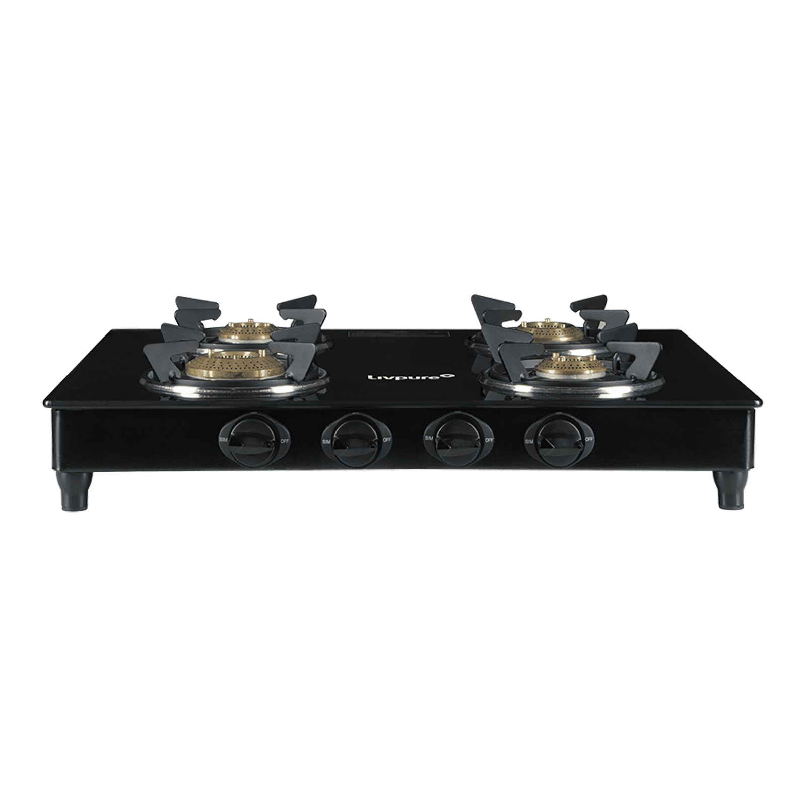 Livpure Nebula Toughened Glass Top 4 Burner Manual Gas Stove (Ergonomic Knobs, Black)_8