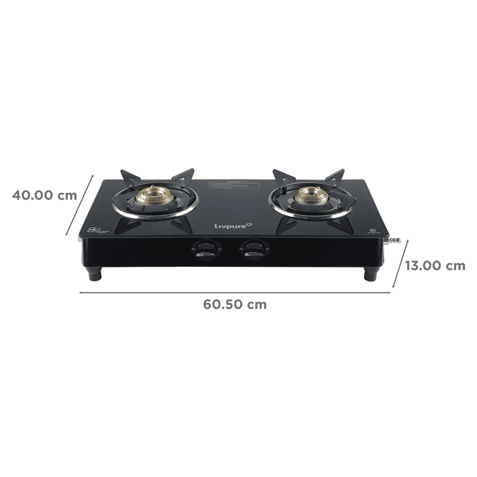 Livpure Nebula Toughened Glass Top 2 Burner Manual Gas Stove (Ergonomic Knobs, Black) Livpure Nebula Toughened Glass Top 2 Burner Manual Gas Stove (Ergonomic Knobs, Black)_2