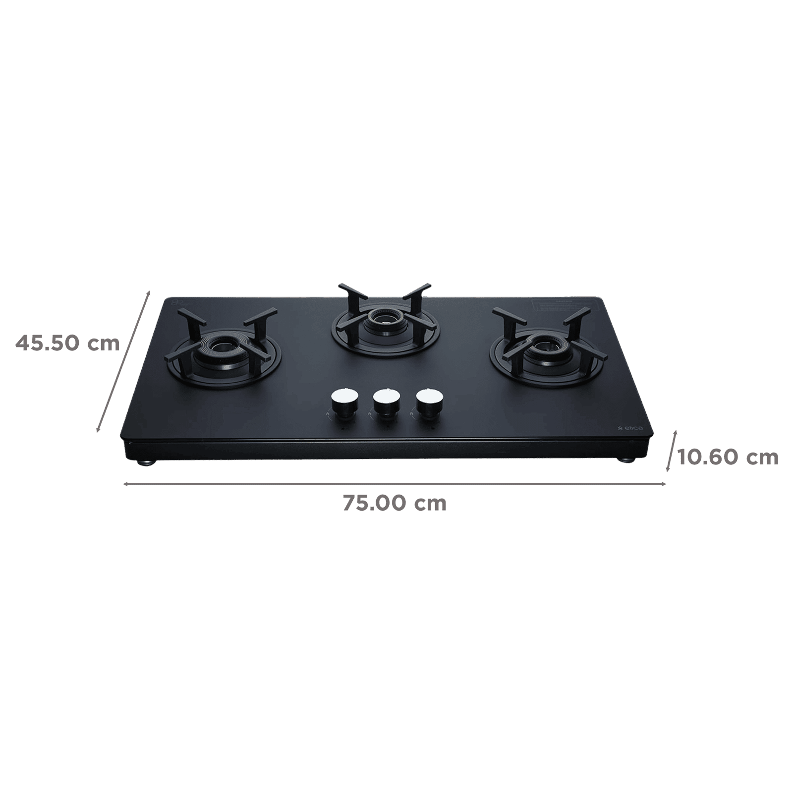 elica SBF MATT LOTUS TKN 773 CT VETRO BK Toughened Glass Top 3 Burner Manual Gas Stove (Cast Iron Pan Support, Black) elica SBF MATT LOTUS TKN 773 CT VETRO BK Toughened Glass Top 3 Burner Manual Gas Stove (Cast Iron Pan Support, Black)_2