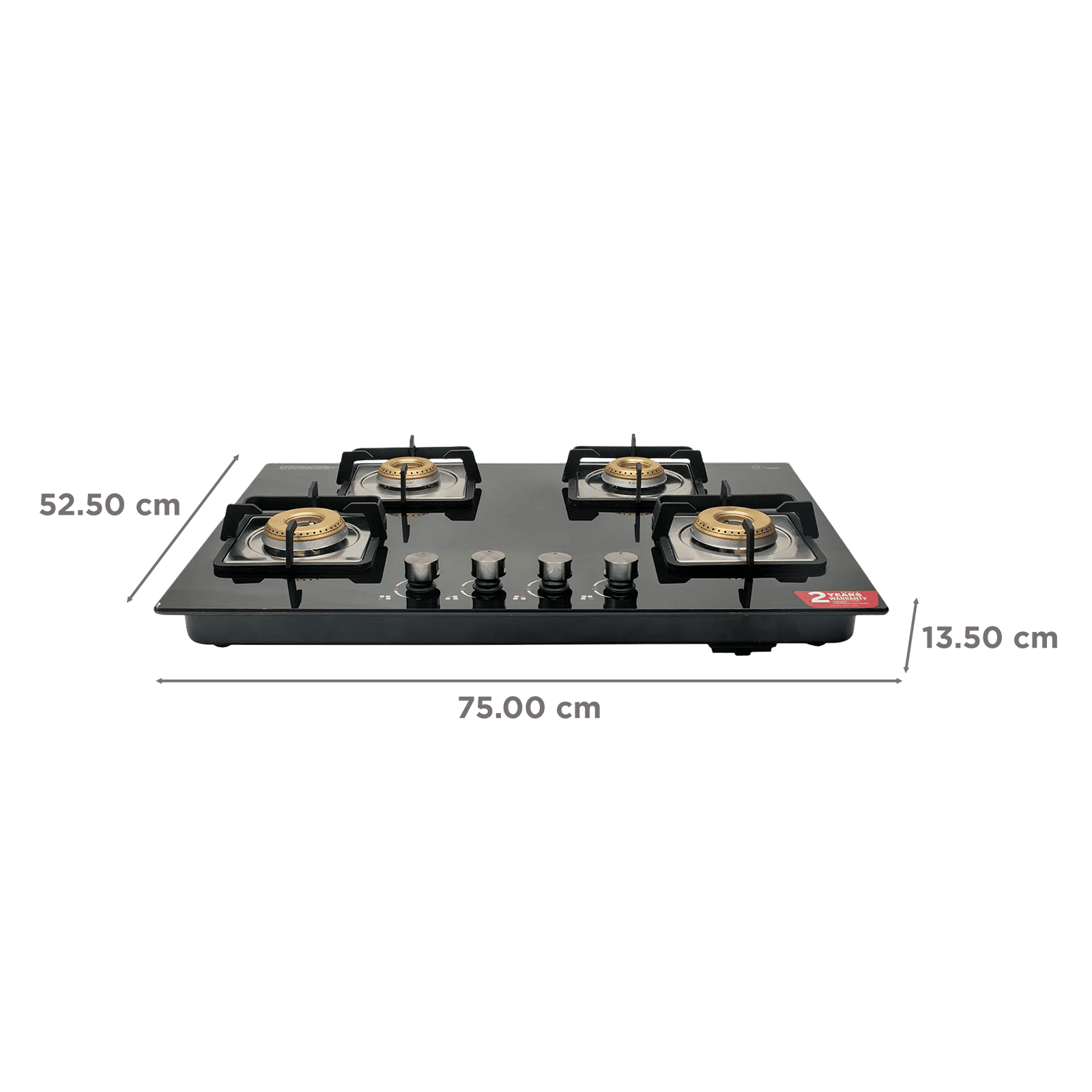 Kutchina STELLAR 4B Tempered Glass Top 4 Burner Automatic Hob (Euro Coated Thick Pan Support, Black)_2