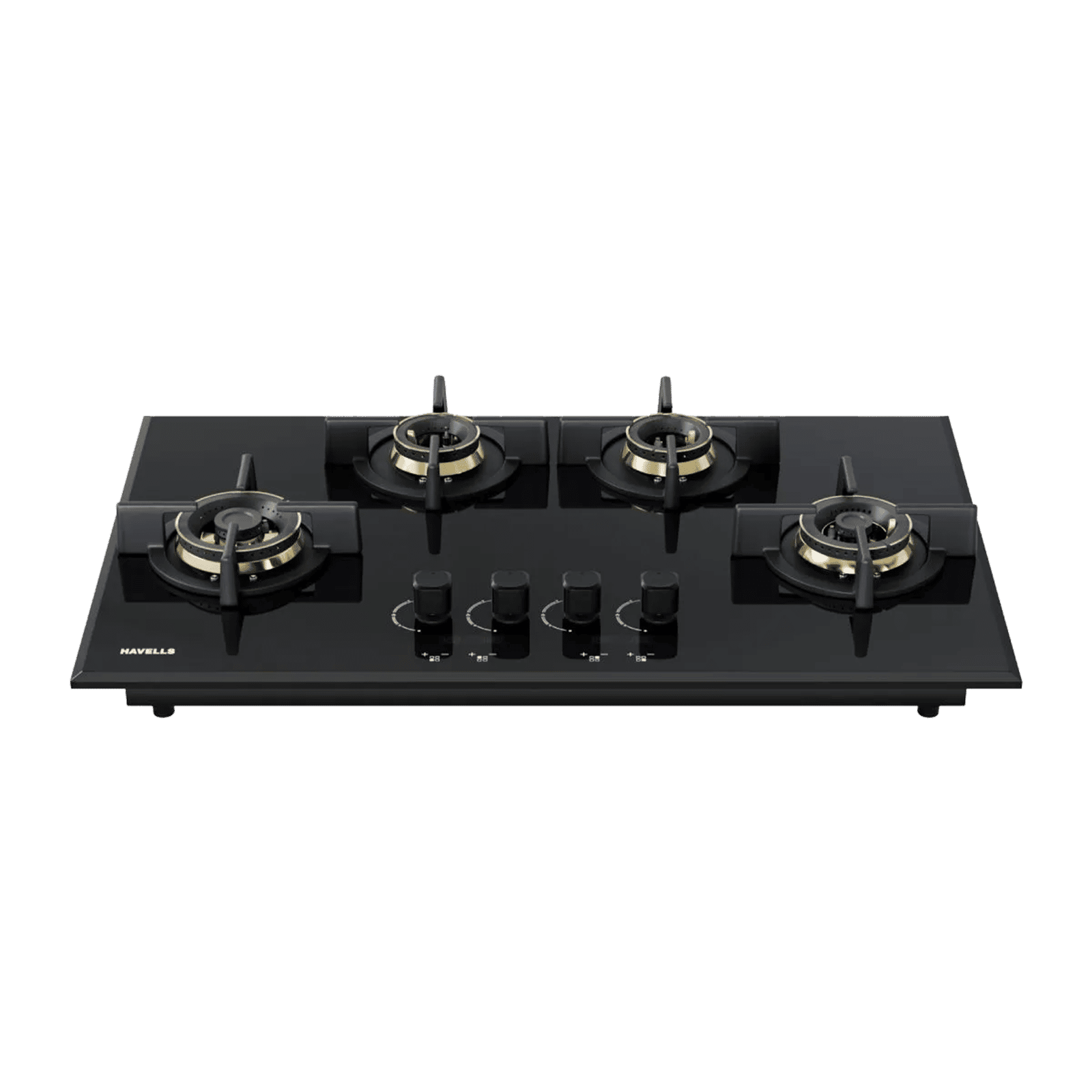 Havells Centuro Timer 4B 80 T AI Timer Toughened Glass Top 4 Burner Automatic Hob (Precise Flame Control, Black) Havells Centuro Timer 4B 80 T AI Timer Toughened Glass Top 4 Burner Automatic Hob (Precise Flame Control, Black)_1