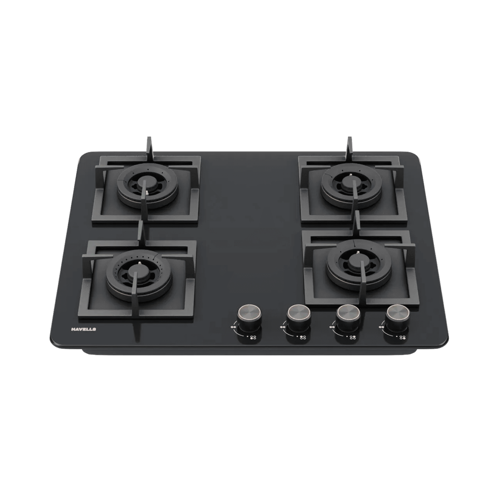 Havells Regio 4B 60 AI Auto Ignit Toughened Glass Top 4 Burner Automatic Hob (Ergonomically Designed Knob, Black)_1