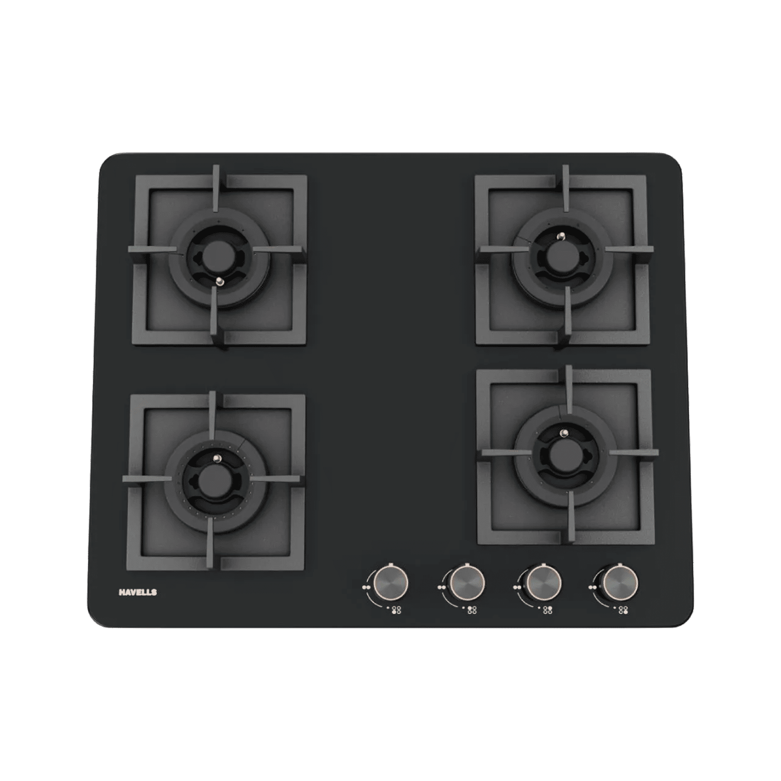 Havells Regio 4B 60 AI Auto Ignit Toughened Glass Top 4 Burner Automatic Hob (Ergonomically Designed Knob, Black)_5