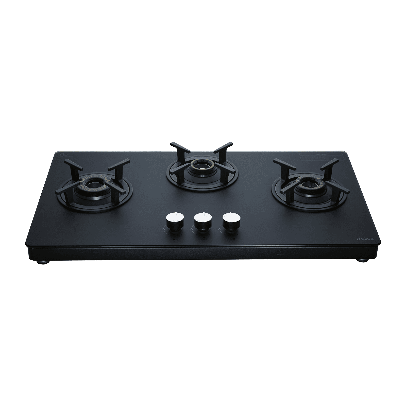 Elica SBF MATT LOTUS TKN 773 CT VETRO AI Toughened Glass Top 3 Burner Automatic Gas Stove (Sabaf Brass Burners, Black)_1