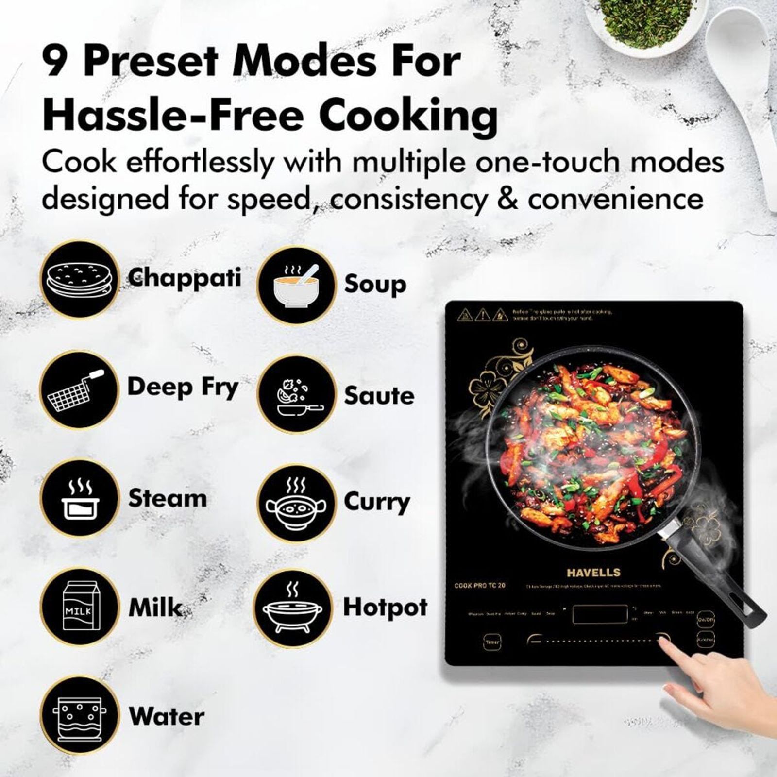Havells Cook Pro TC 20 2000W Induction Cooktop with 9 Preset Menus Havells Cook Pro TC 20 2000W Induction Cooktop with 9 Preset Menus_6