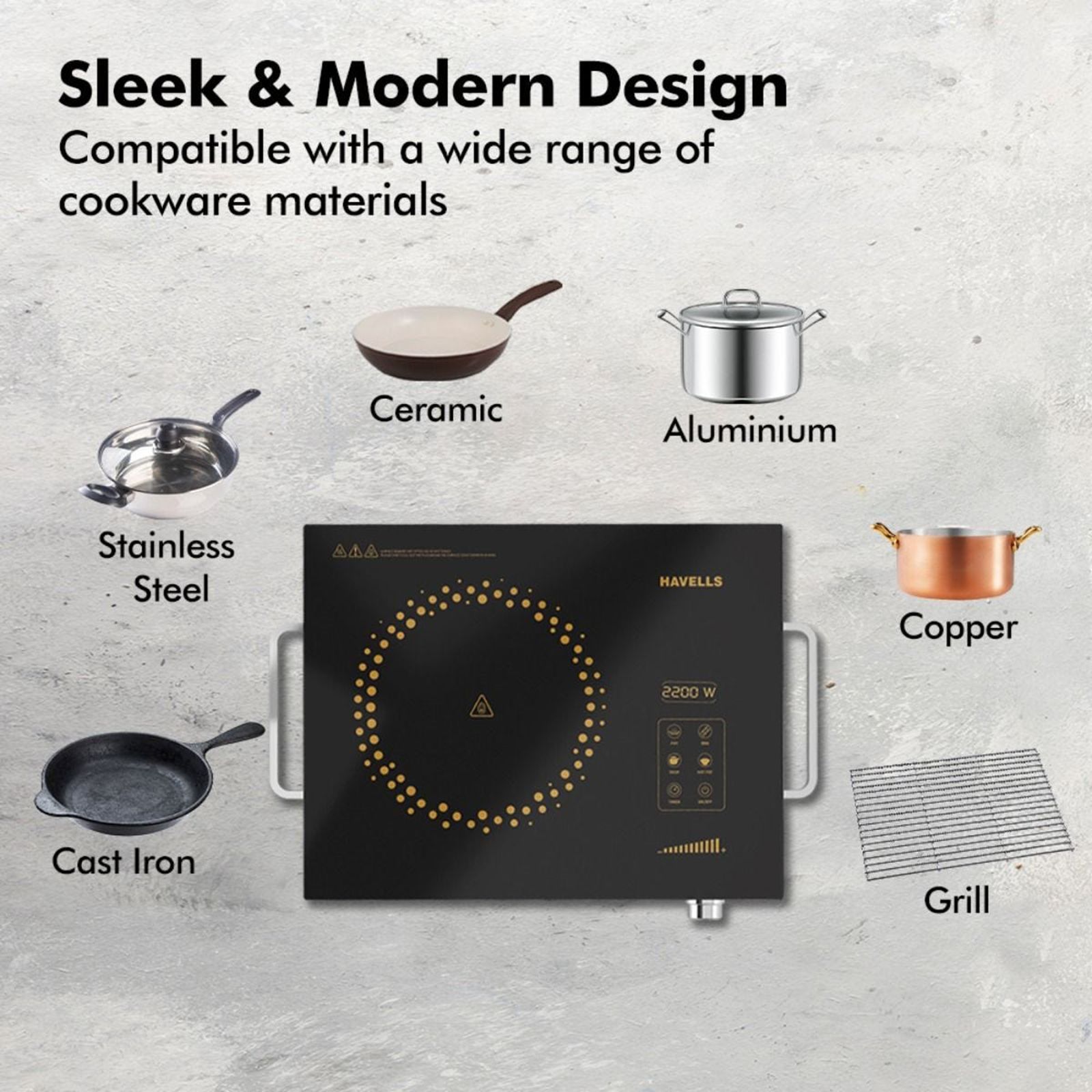 Havells GLO TC22 2200W Infrared Induction Cooktop with 4 Pre-Set Menus + 3 Hour Timer Havells GLO TC22 2200W Infrared Induction Cooktop with 4 Pre-Set Menus + 3 Hour Timer_5
