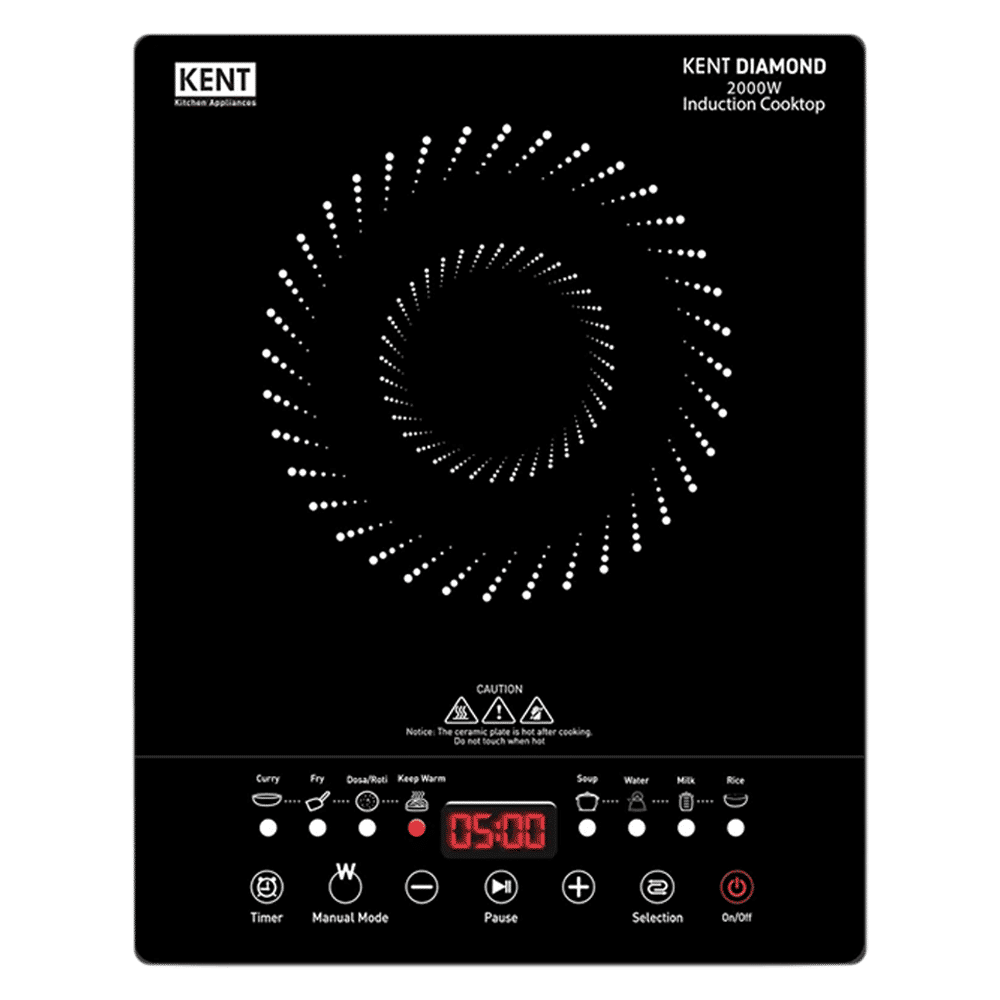 KENT Diamond 2000W Induction Cooktop with 8 Preset Menus KENT Diamond 2000W Induction Cooktop with 8 Preset Menus_1