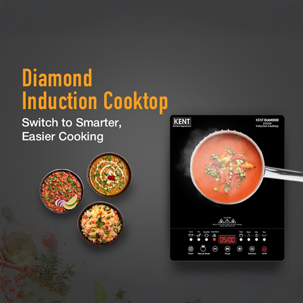 KENT Diamond 2000W Induction Cooktop with 8 Preset Menus KENT Diamond 2000W Induction Cooktop with 8 Preset Menus_4