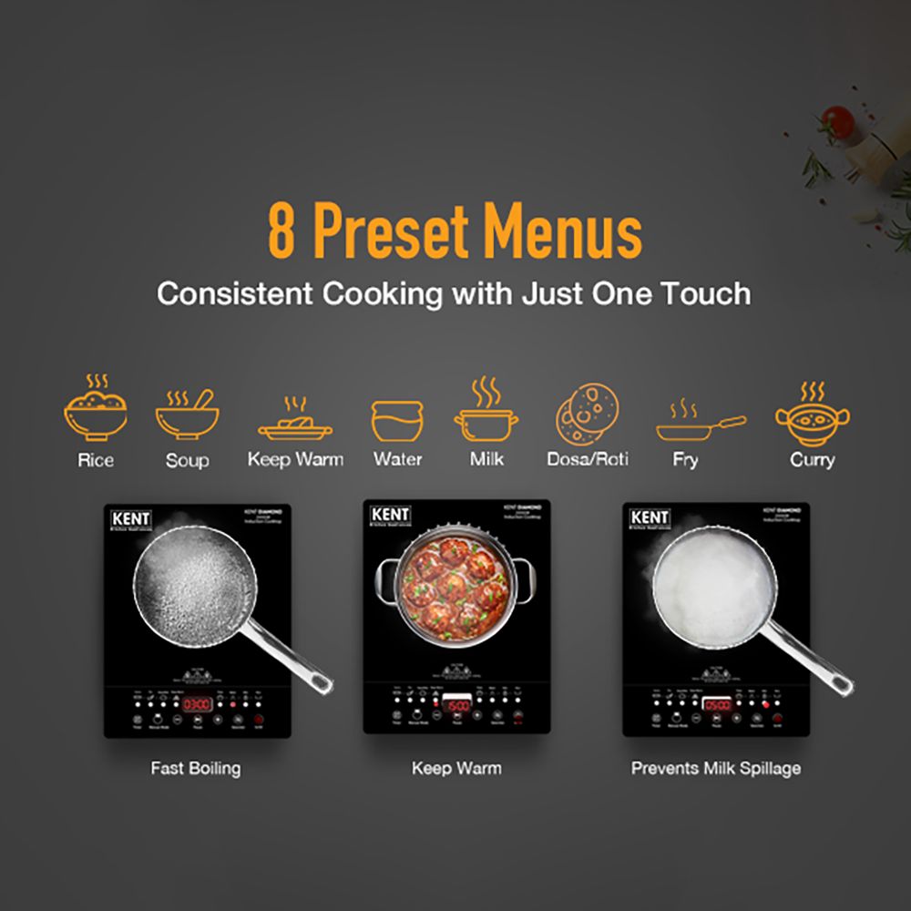 KENT Diamond 2000W Induction Cooktop with 8 Preset Menus KENT Diamond 2000W Induction Cooktop with 8 Preset Menus_6